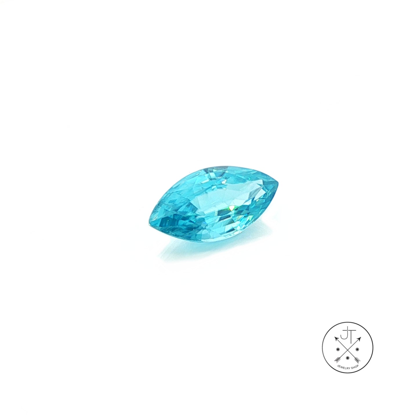 3.02 Carat Natural Blue Zircon 13.8 x 6.4 mm Marquise Faceted Gemstone Loose