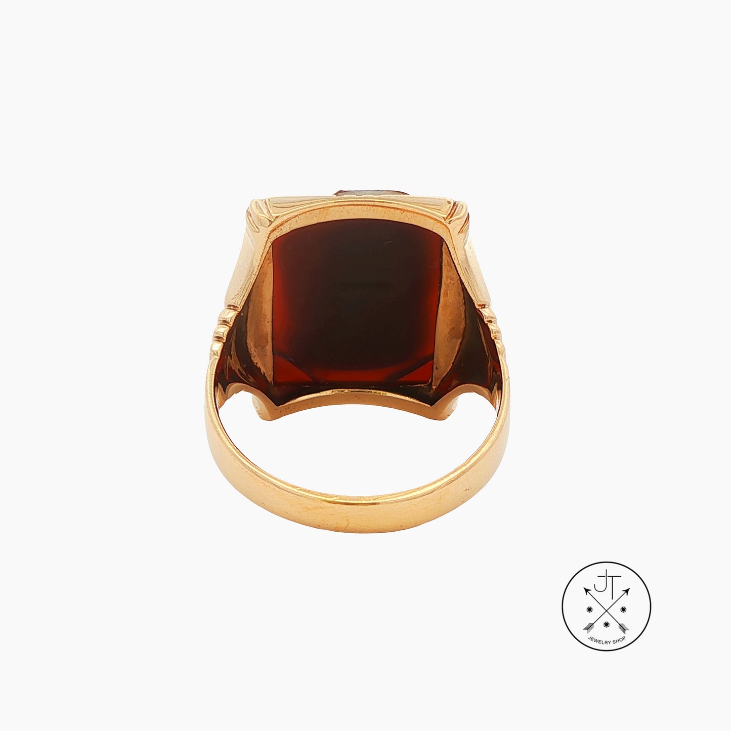 Vintage 10k Yellow Gold Cameo Ring Size 10 Estate Helm and Hahn