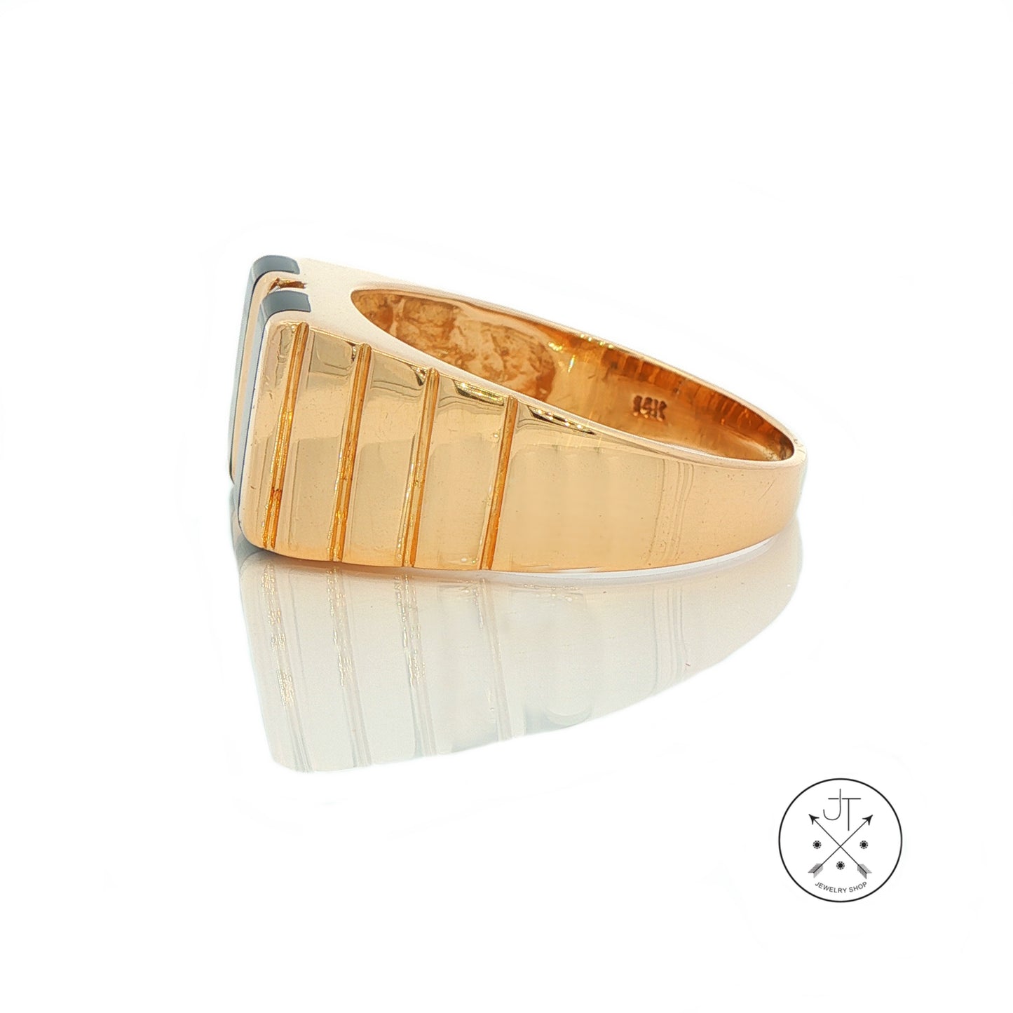 Vintage 14k Yellow Gold Mens Ring Size 13 Onyx and Diamond Band