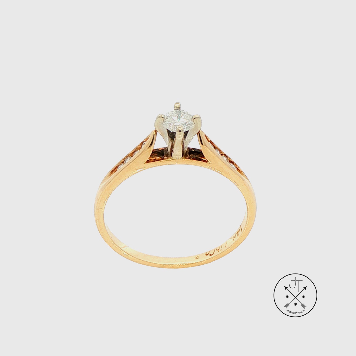 Vintage 14k Yellow Gold .22 ctw Diamond Solitaire Ring Size 6 LibCo Engagement