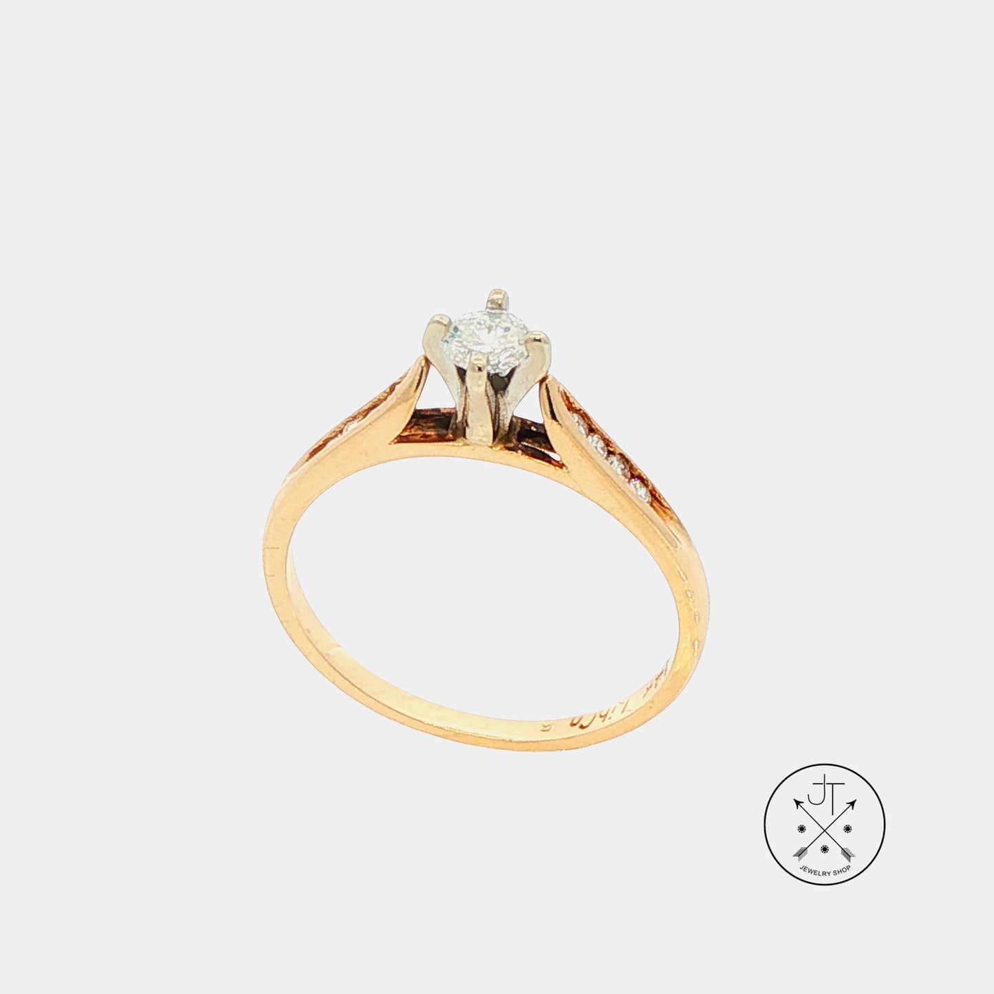 Vintage 14k Yellow Gold .22 ctw Diamond Solitaire Ring Size 6 LibCo Engagement
