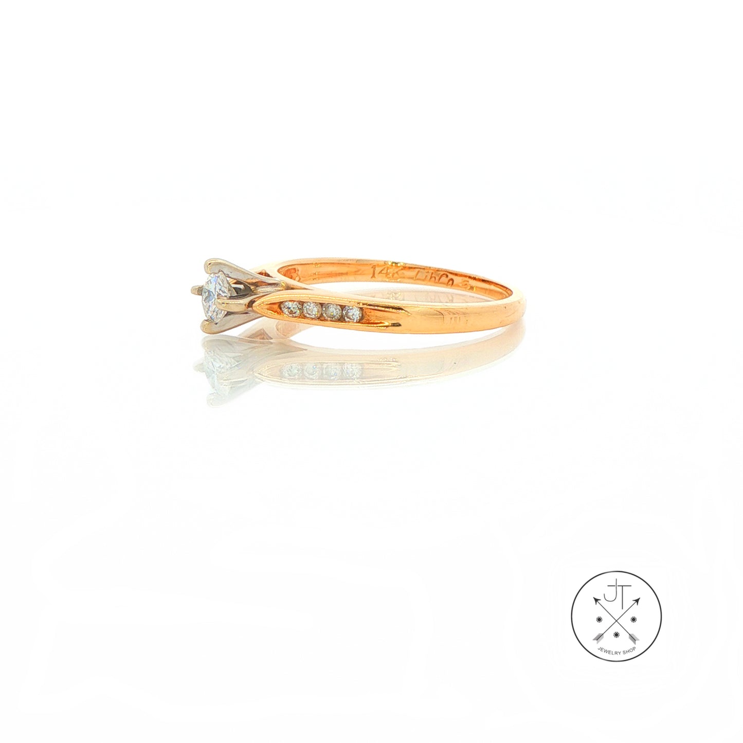 Vintage 14k Yellow Gold .22 ctw Diamond Solitaire Ring Size 6 LibCo Engagement