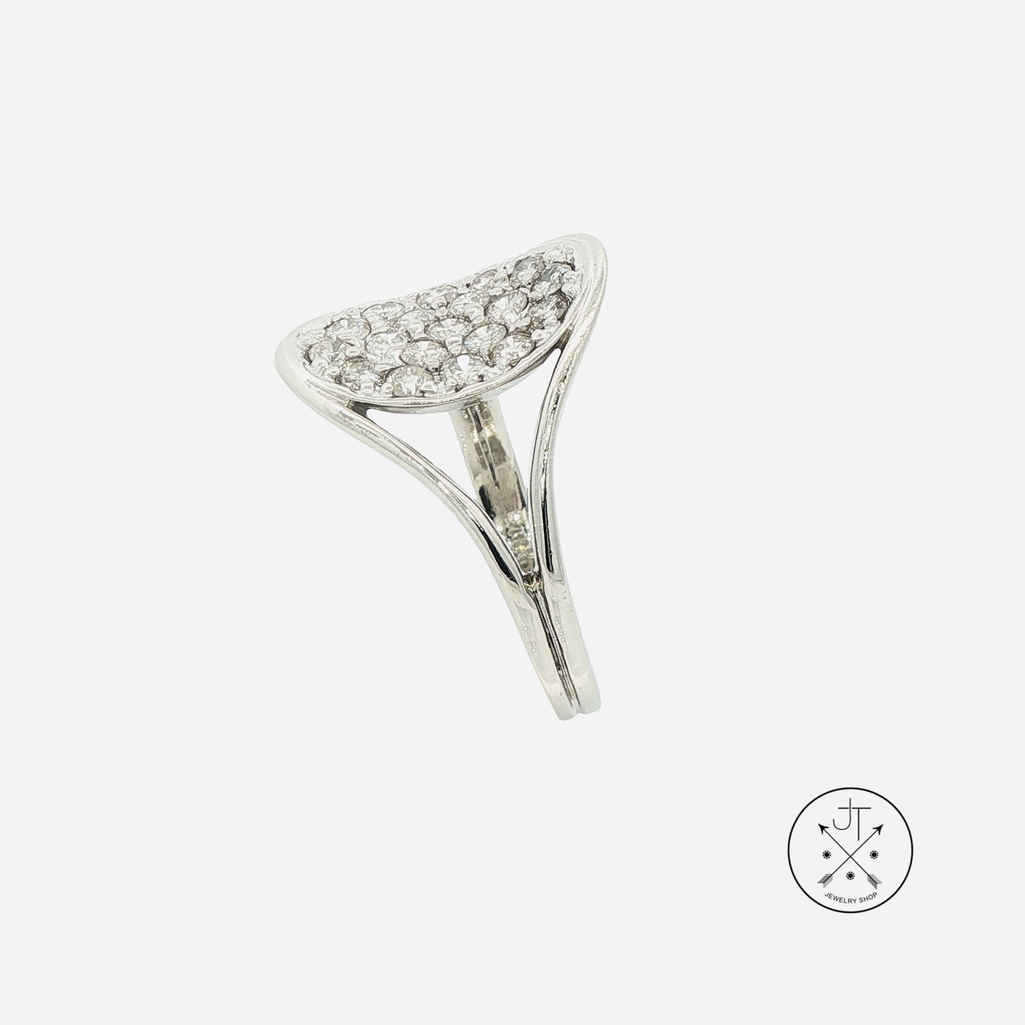 Vintage 14k White Gold Ring with 1.5 ctw Natural Diamonds Size 9.75