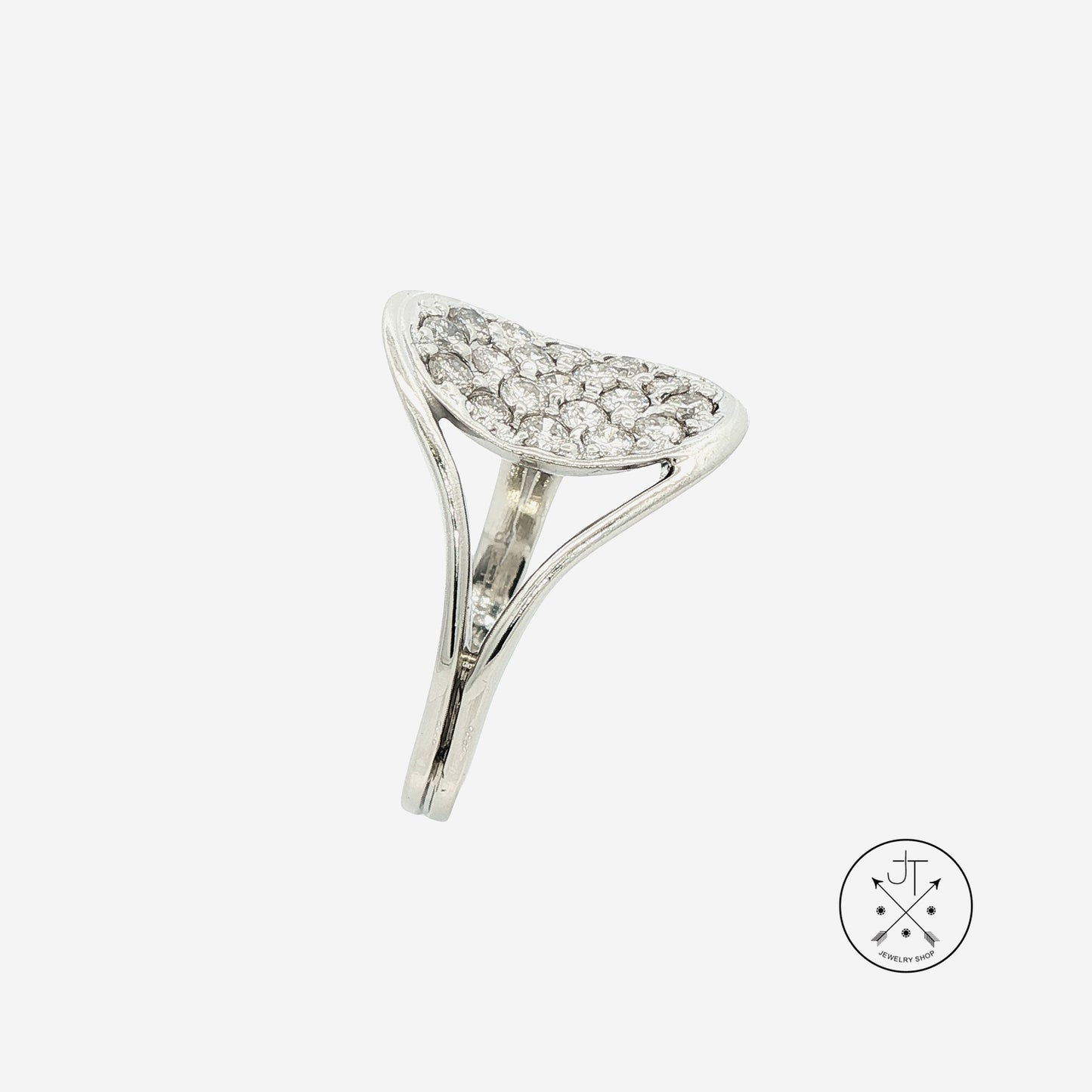 Vintage 14k White Gold Ring with 1.5 ctw Natural Diamonds Size 9.75