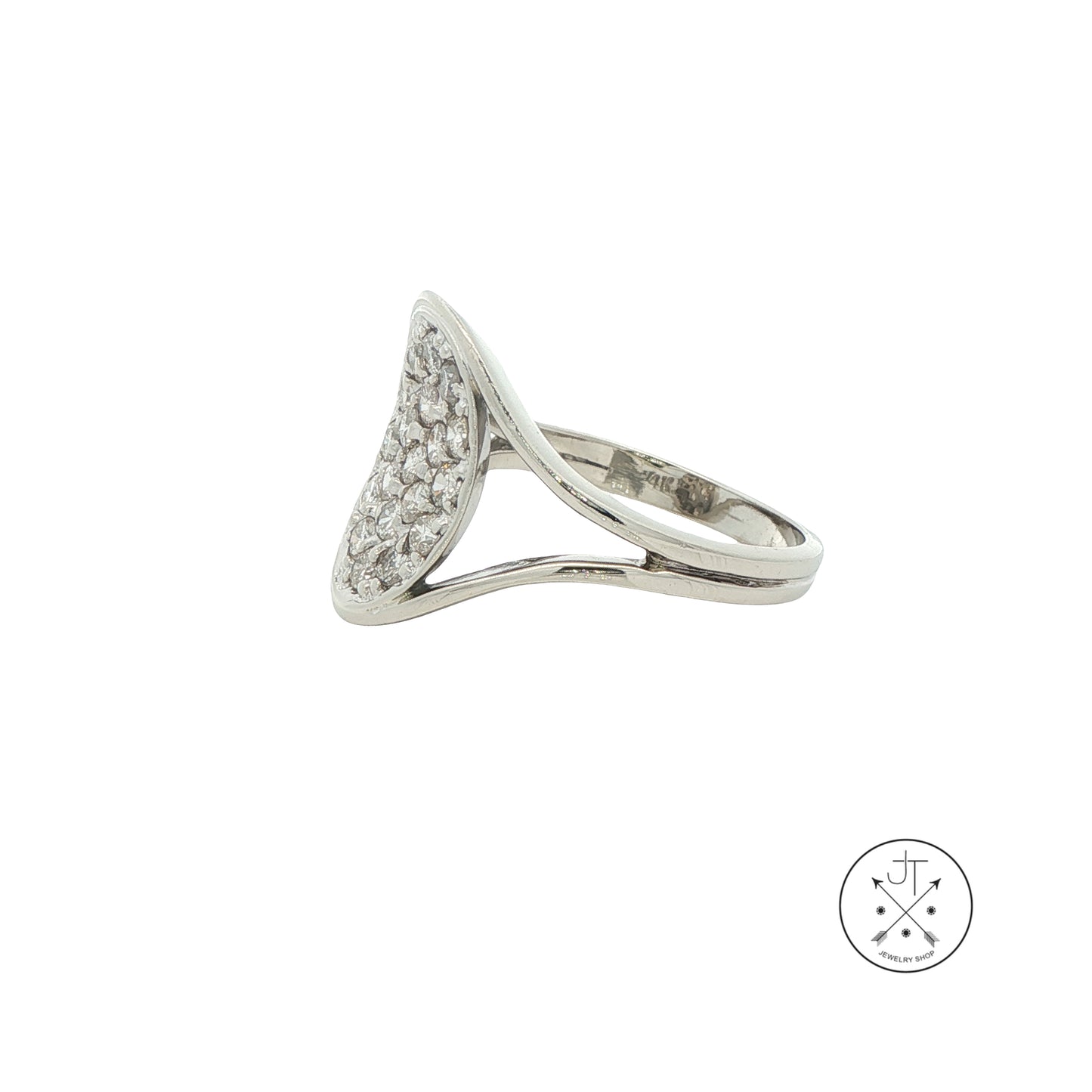 Vintage 14k White Gold Ring with 1.5 ctw Natural Diamonds Size 9.75