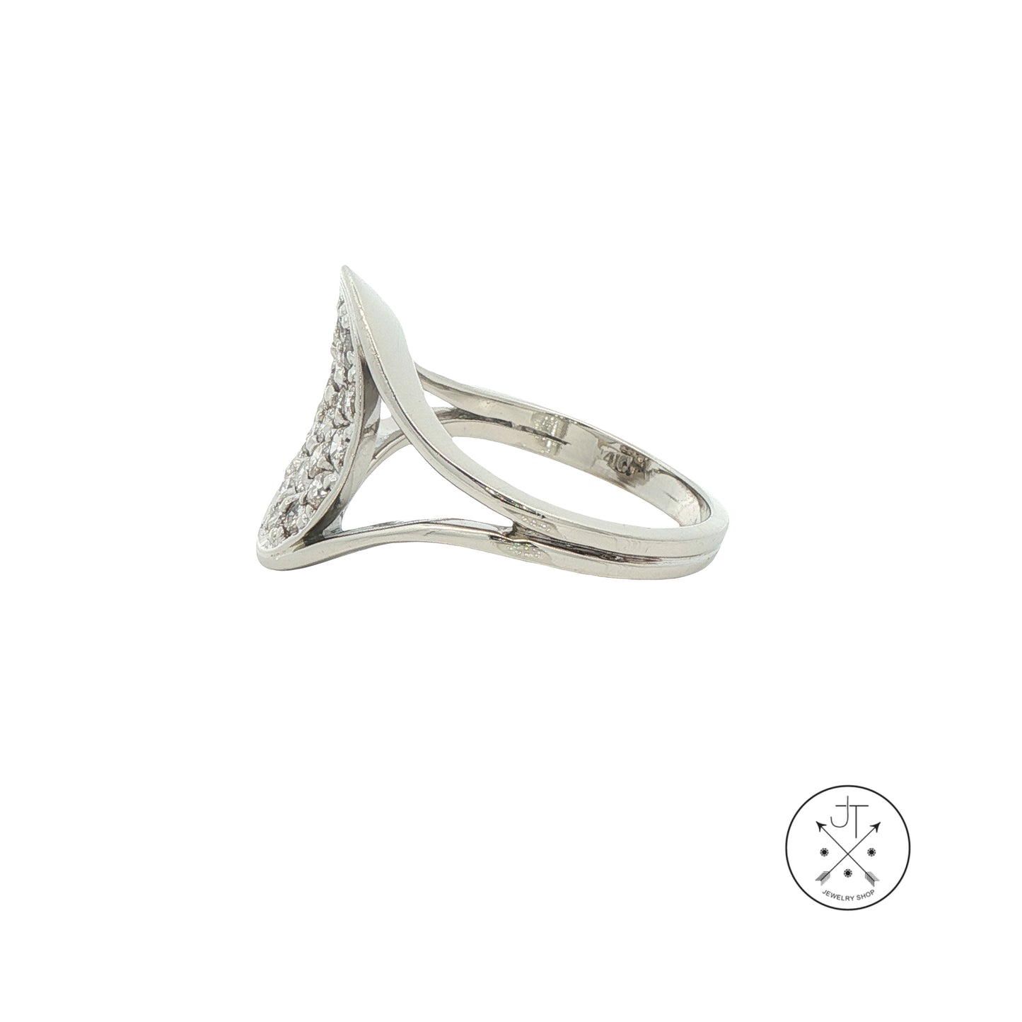 Vintage 14k White Gold Ring with 1.5 ctw Natural Diamonds Size 9.75