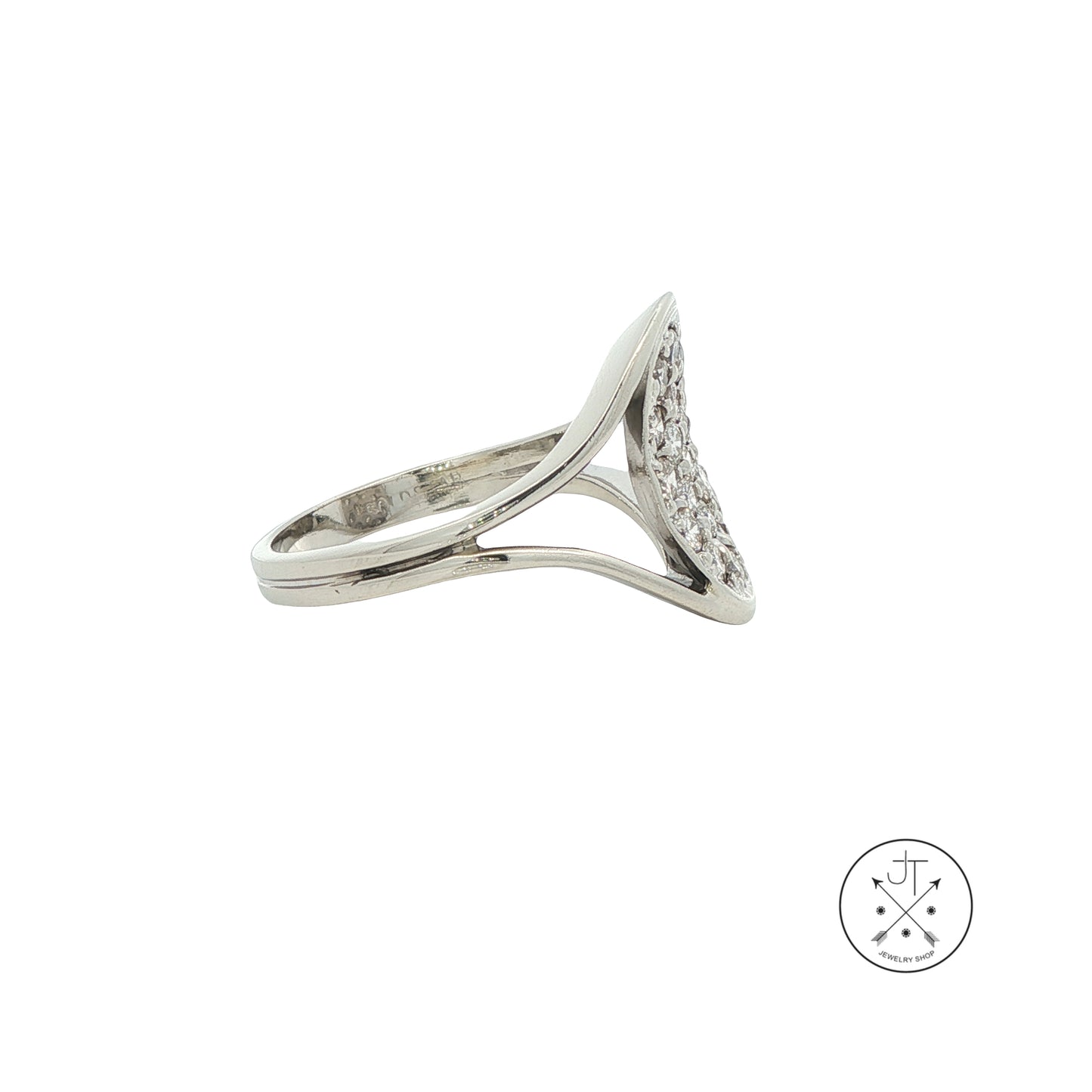 Vintage 14k White Gold Ring with 1.5 ctw Natural Diamonds Size 9.75