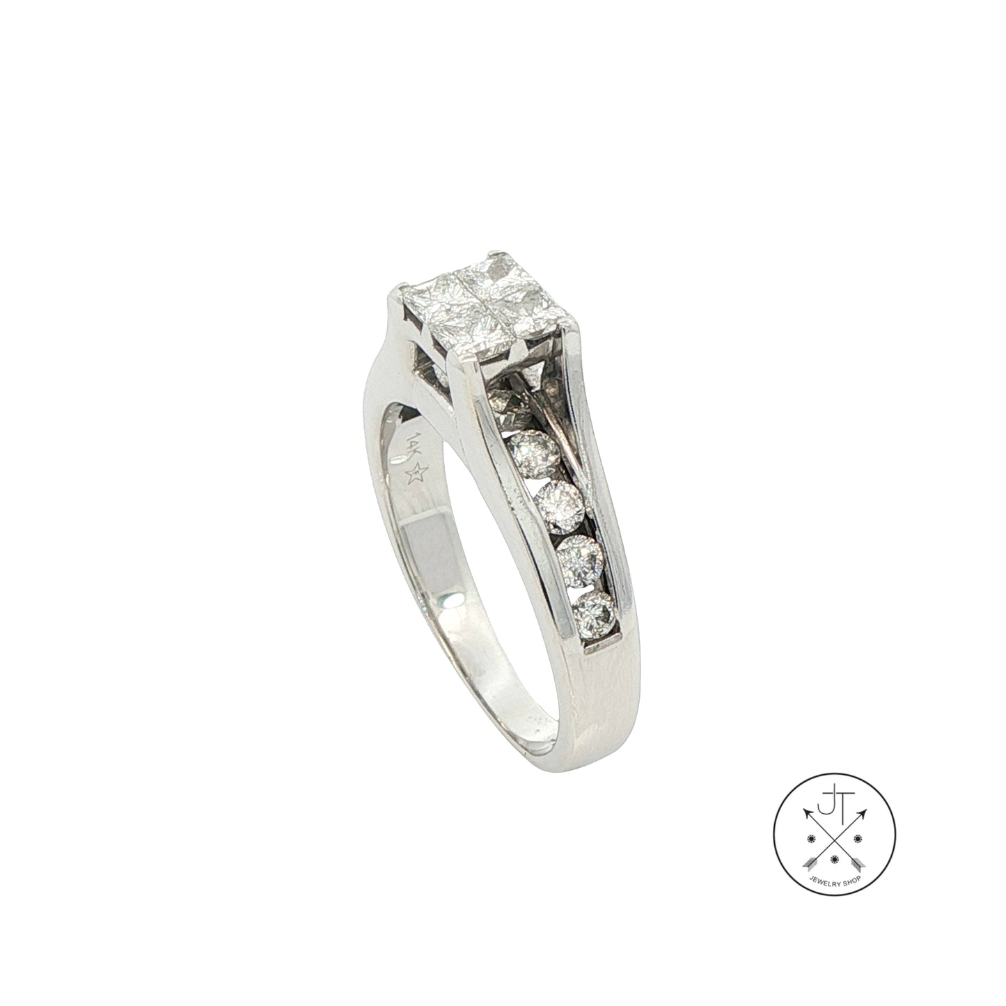 Diamond ring with a white background