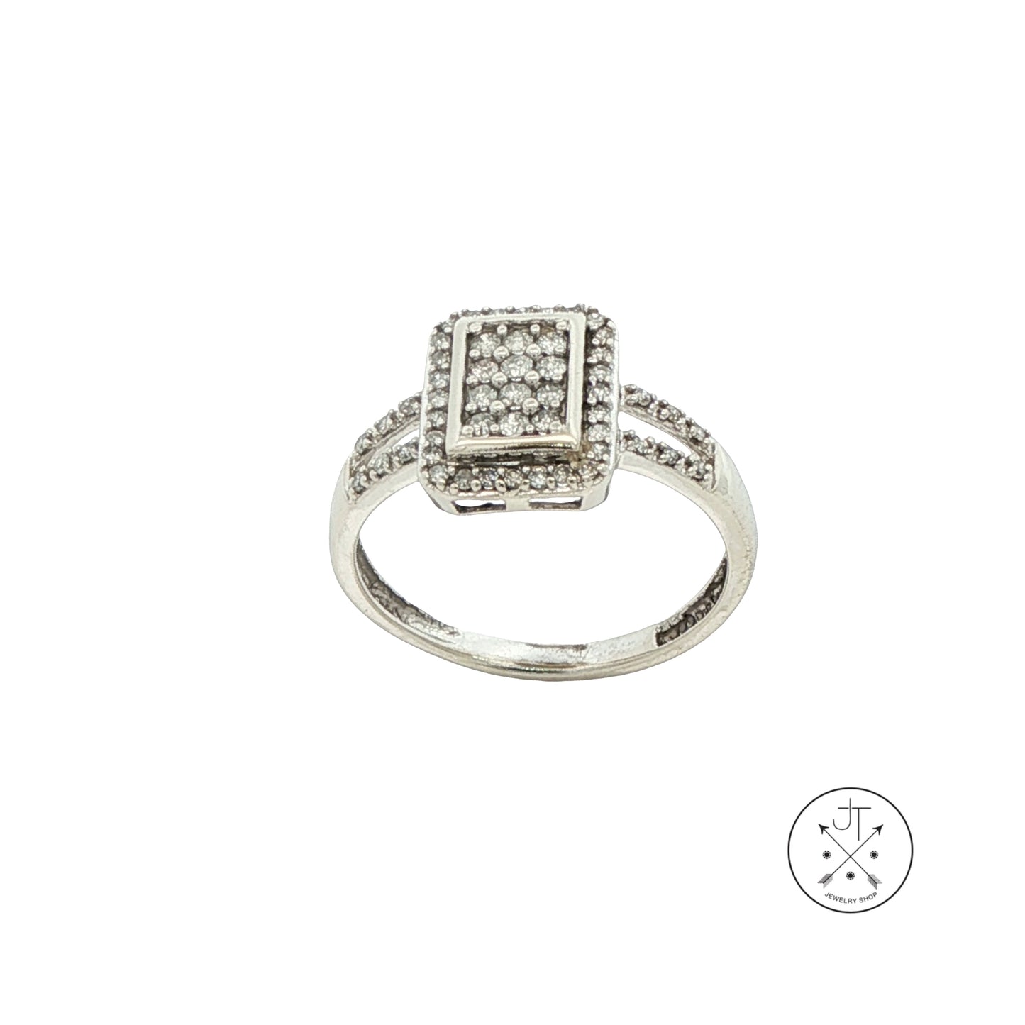 Vintage 10k White Gold Ring with .30 ctw Natural Diamonds Size 7