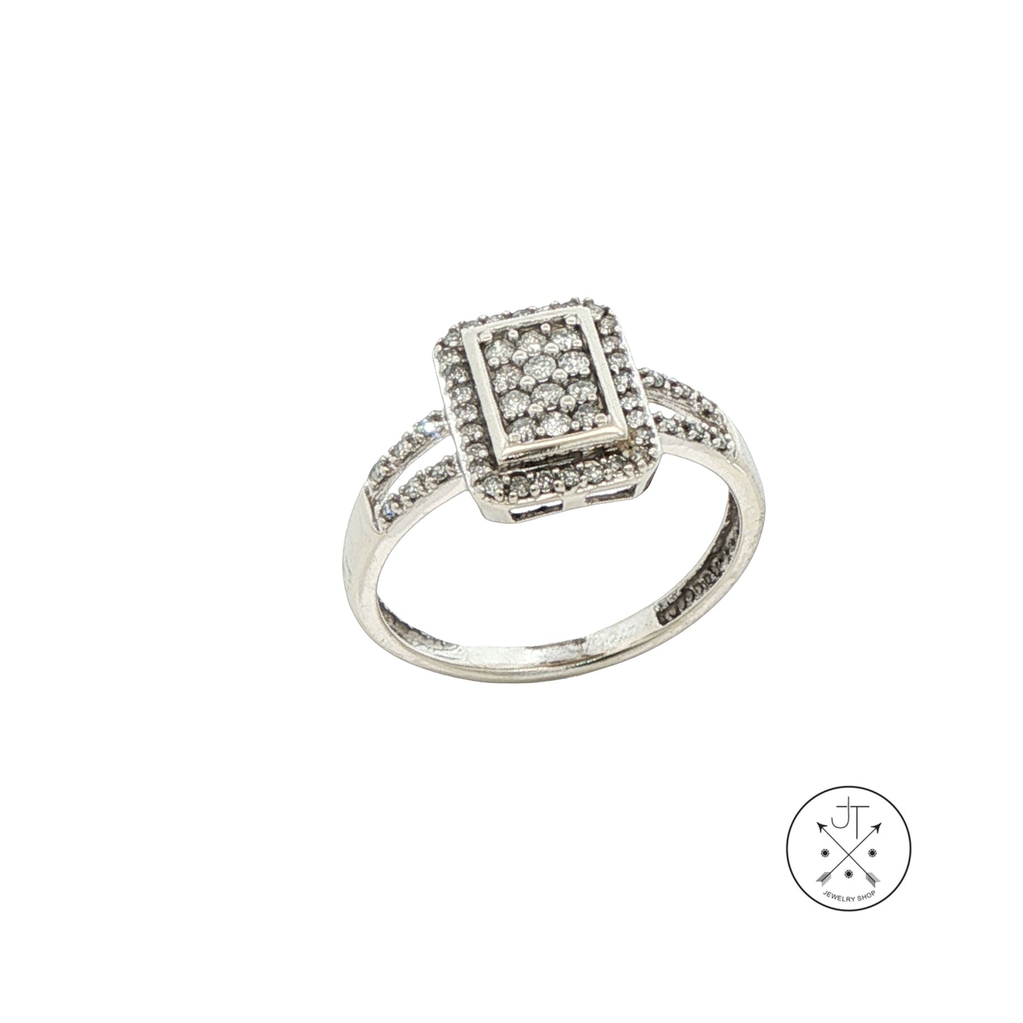 Vintage 10k White Gold Ring with .30 ctw Natural Diamonds Size 7