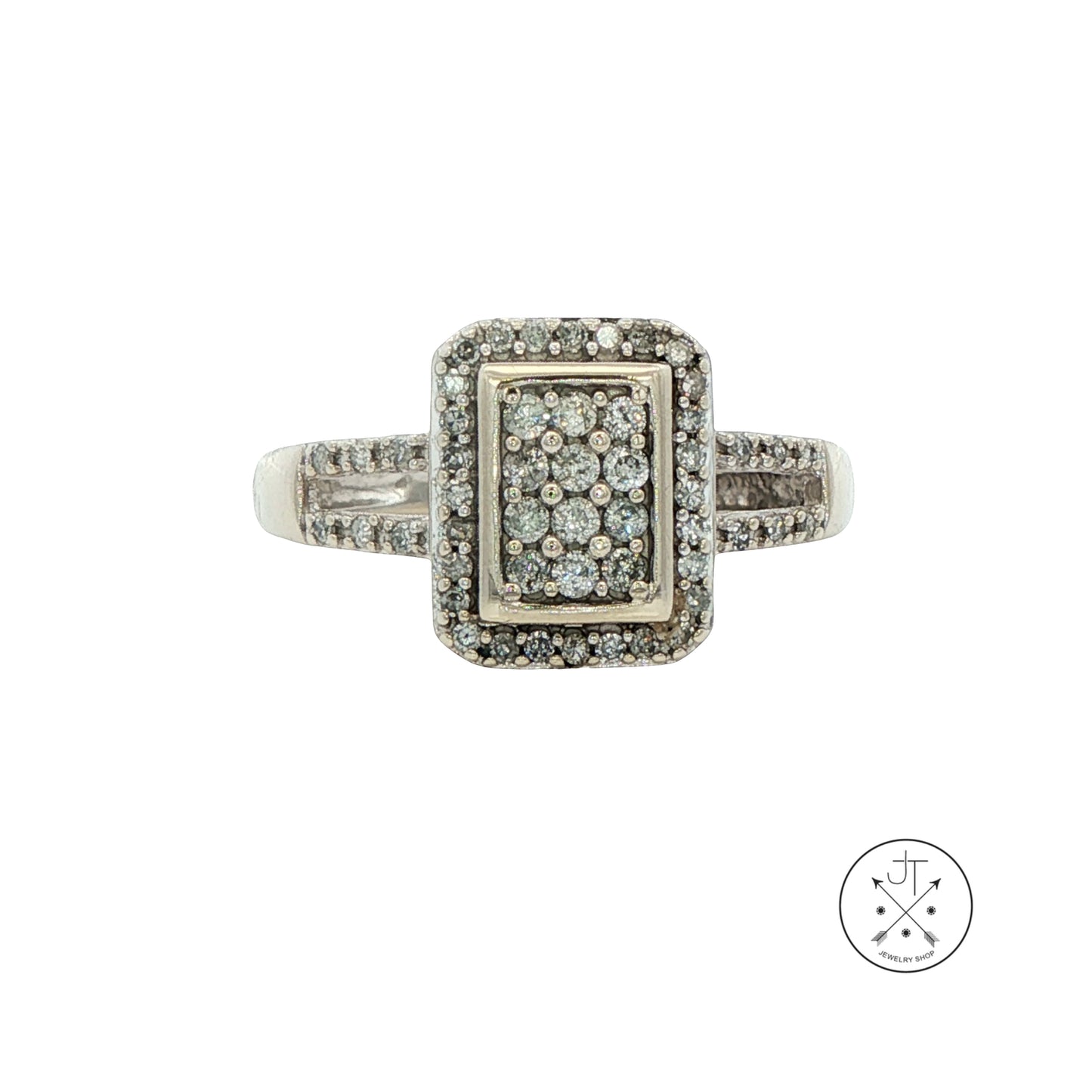 Vintage 10k White Gold Ring with .30 ctw Natural Diamonds Size 7