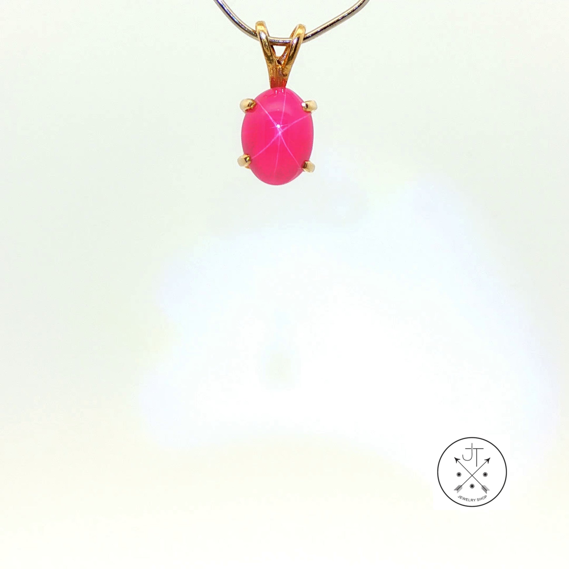 Vintage 14k Yellow Gold Solitaire Drop Pendant with Lindy Star Ruby