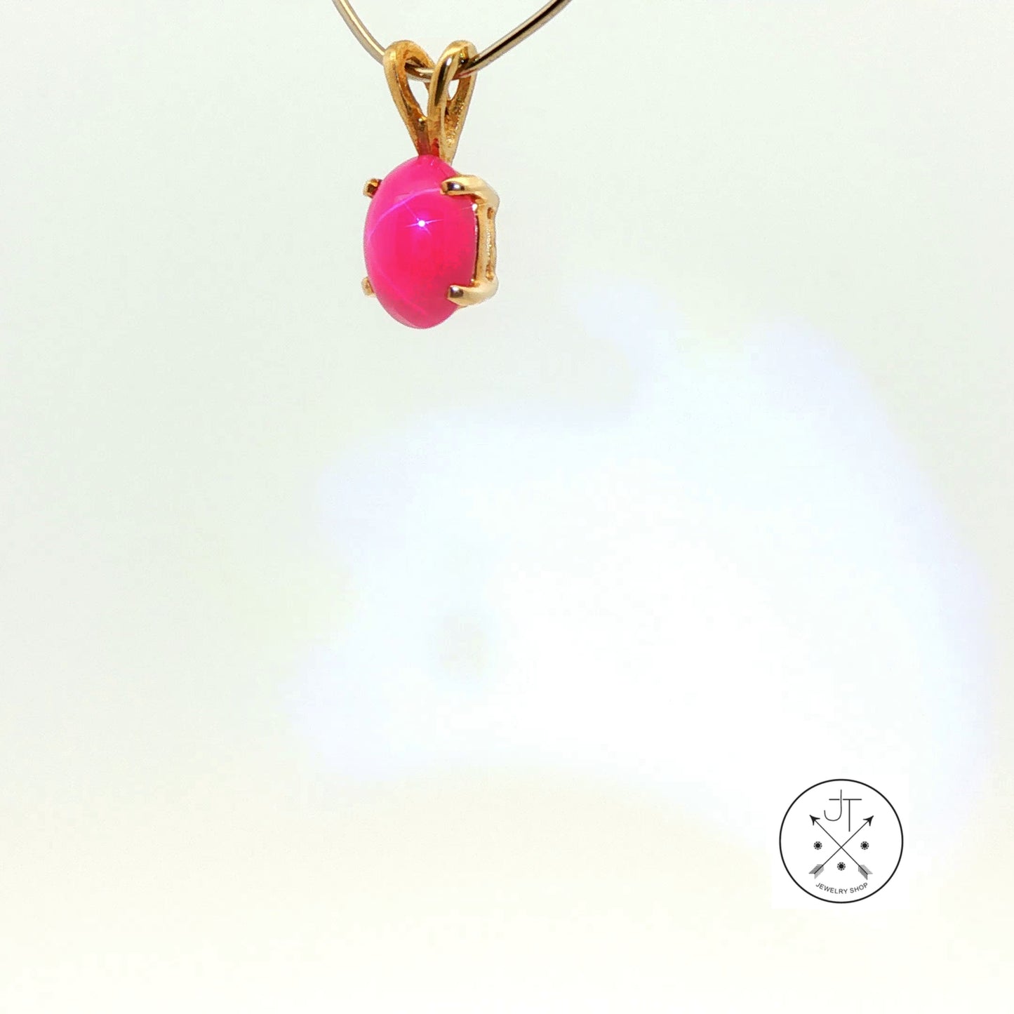Vintage 14k Yellow Gold Solitaire Drop Pendant with Lindy Star Ruby