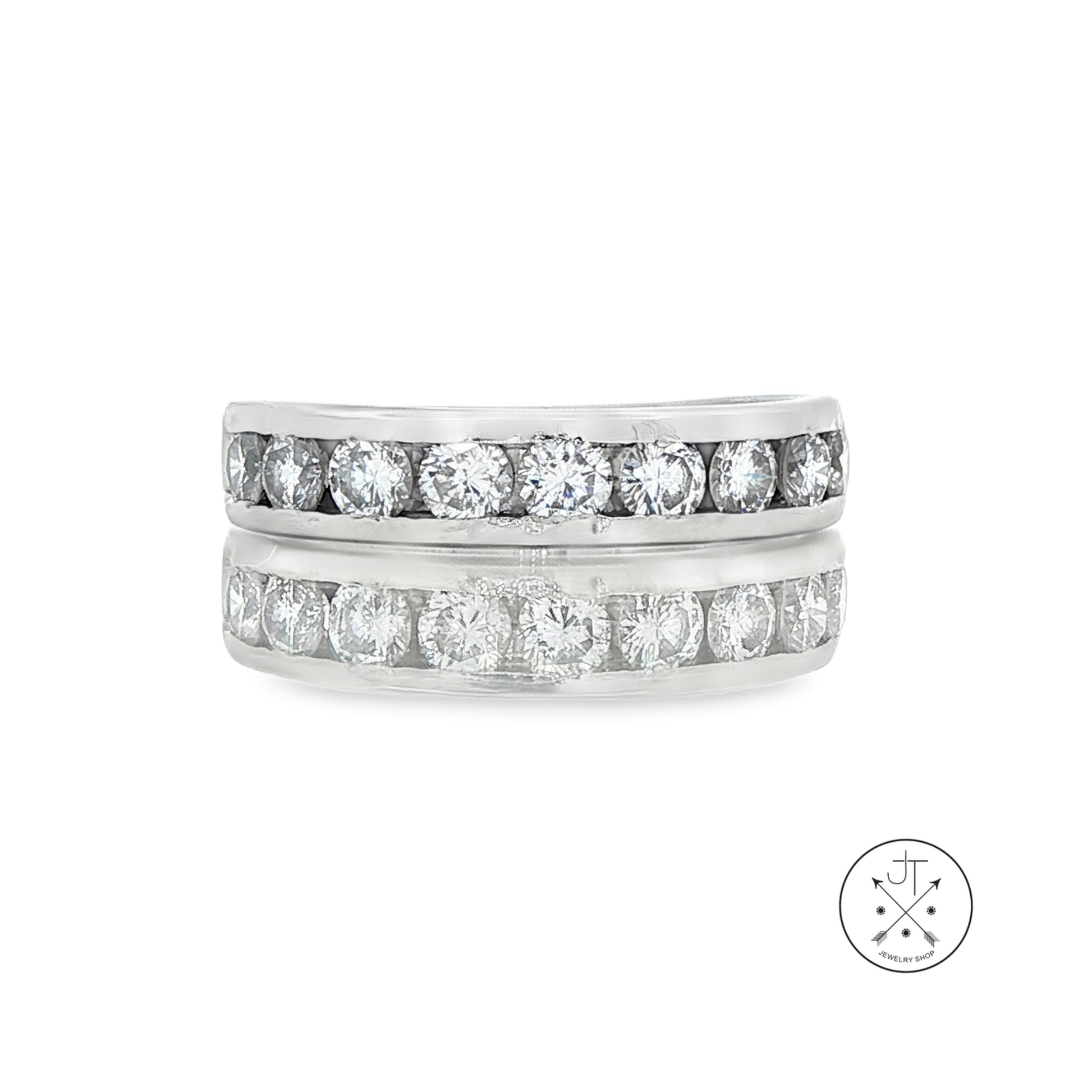 Vintage Platinum 4.4 mm Band 1 ctw Natural Diamonds Size 6.75