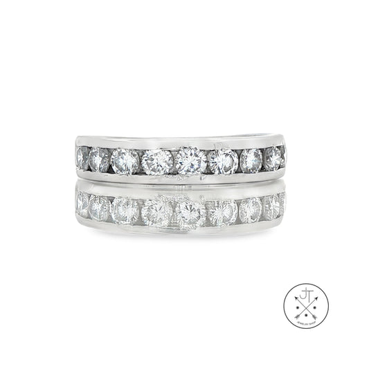 Vintage Platinum 4.4 mm Band 1 ctw Natural Diamonds Size 6.75