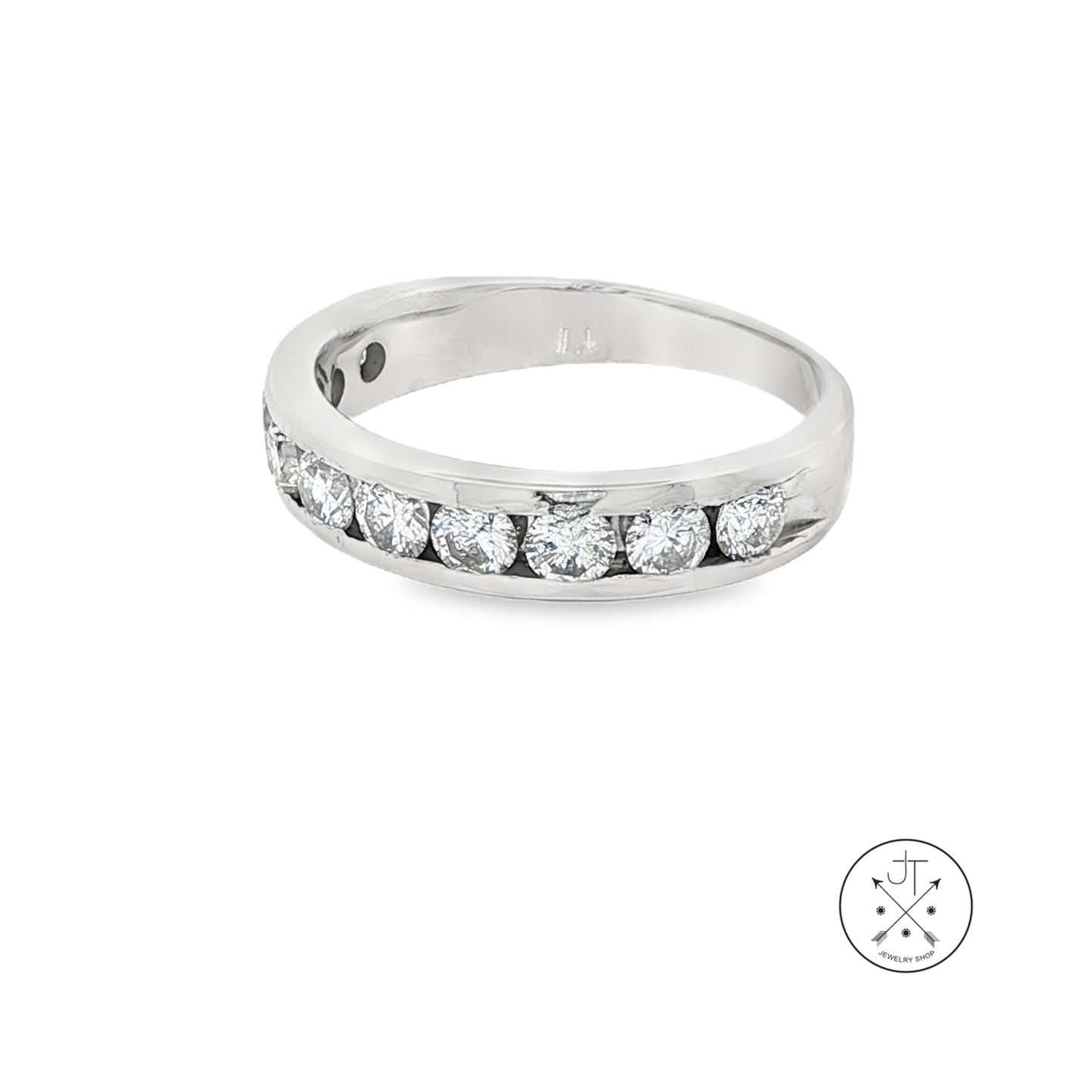 Vintage Platinum 4.4 mm Band 1 ctw Natural Diamonds Size 6.75