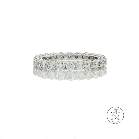 New 10k White Gold Eternity Band 1.6 ctw Natural Diamonds Size 5.5