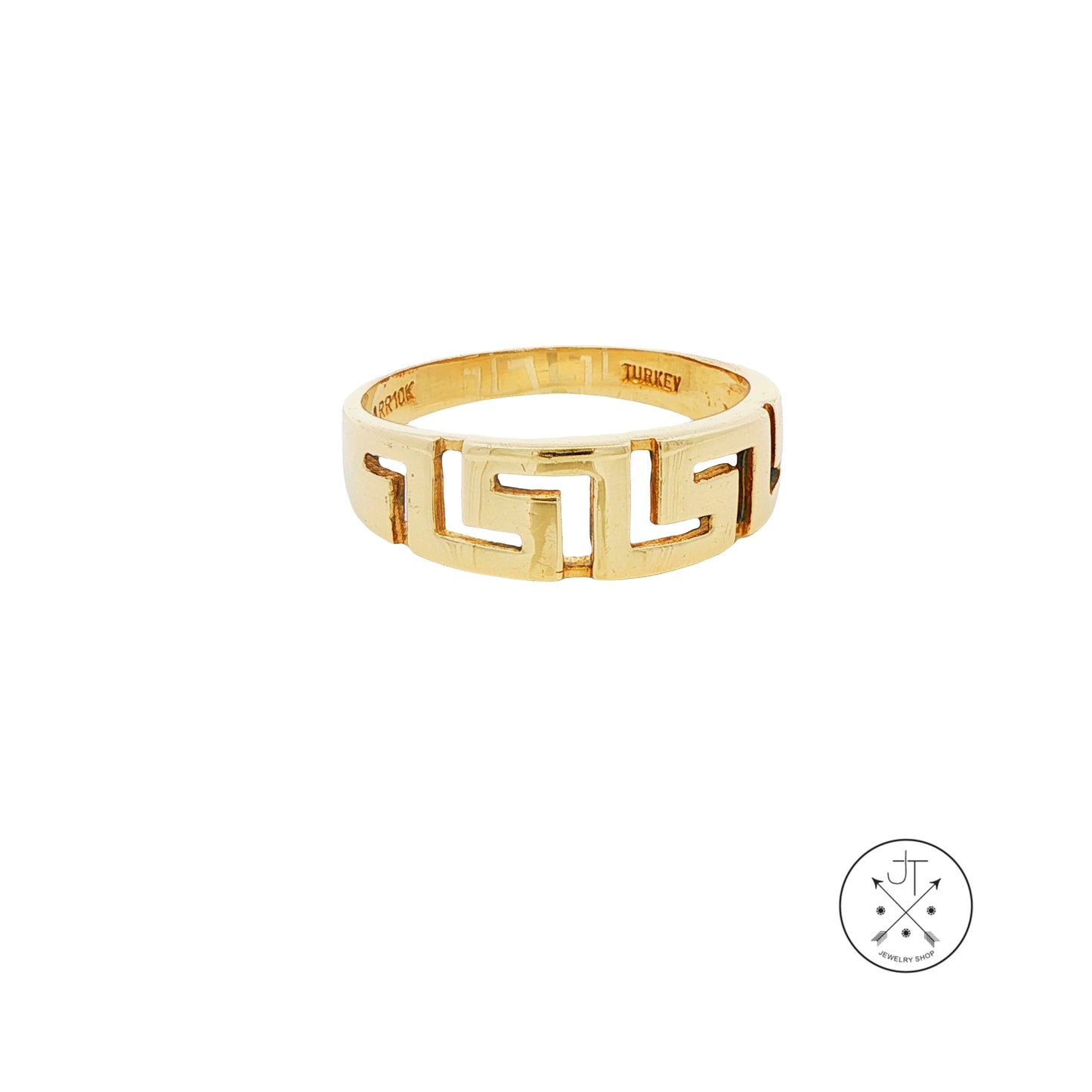 10k Yellow Gold Greek Key Band Size 9.25 Stackable