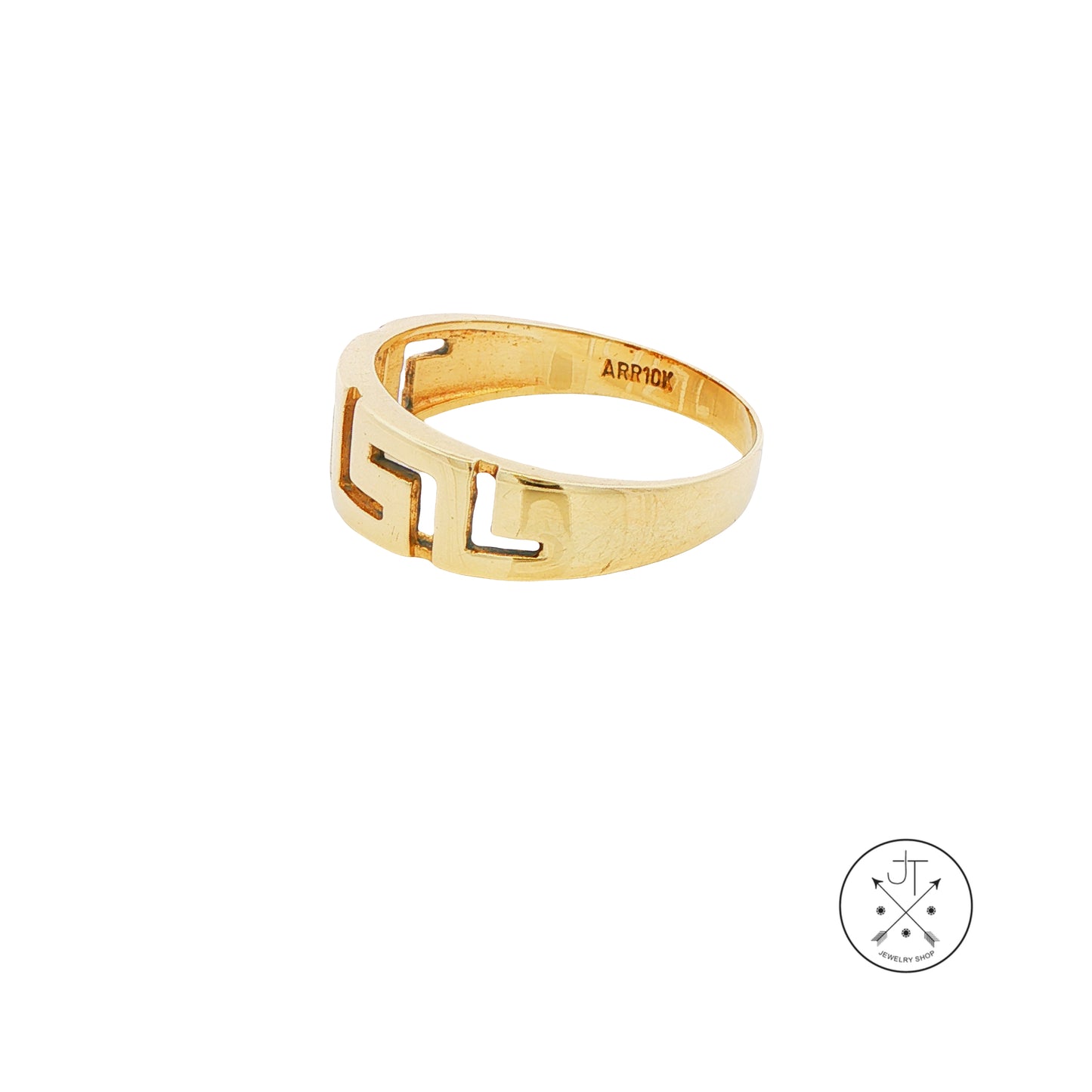 10k Yellow Gold Greek Key Band Size 9.25 Stackable