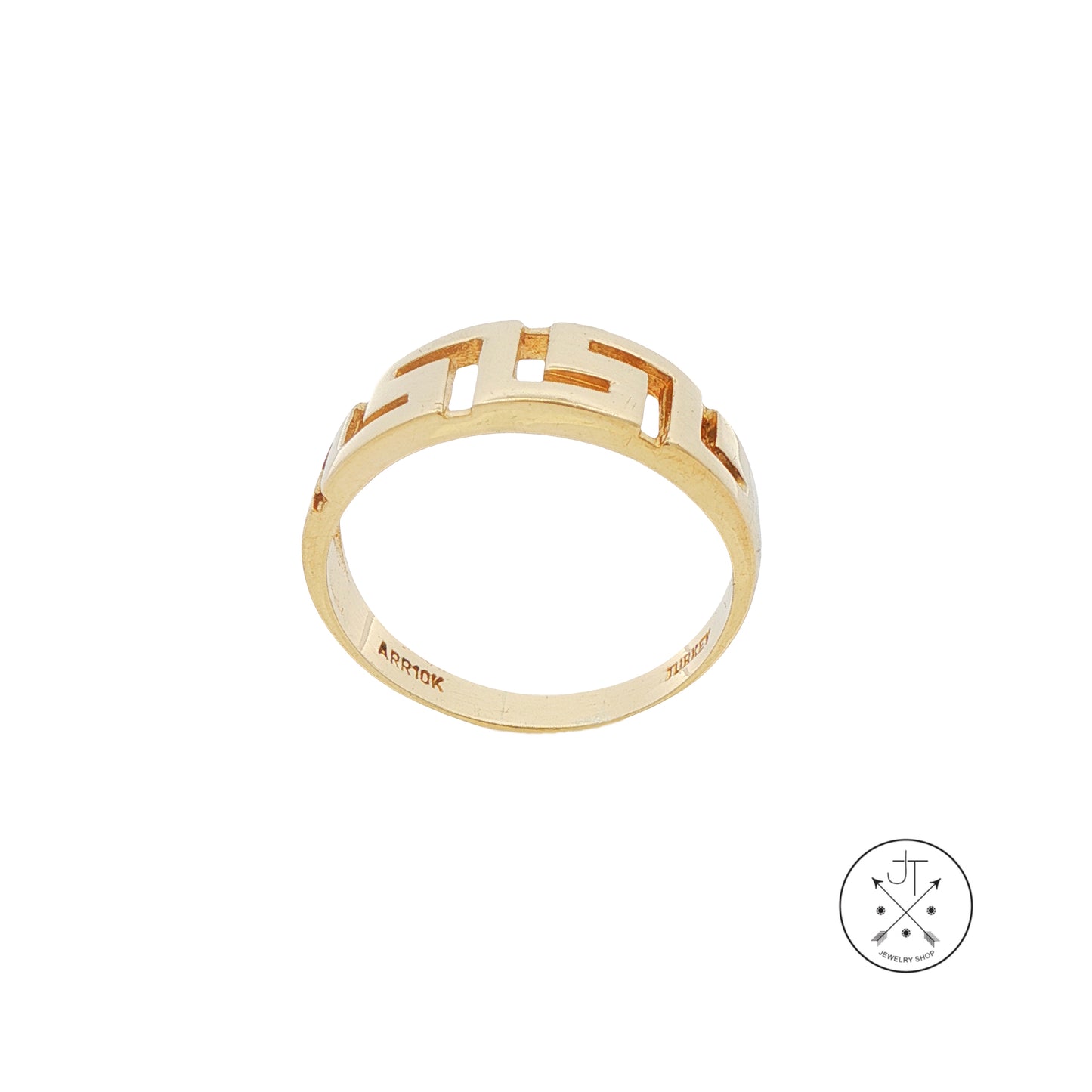 10k Yellow Gold Greek Key Band Size 9.25 Stackable