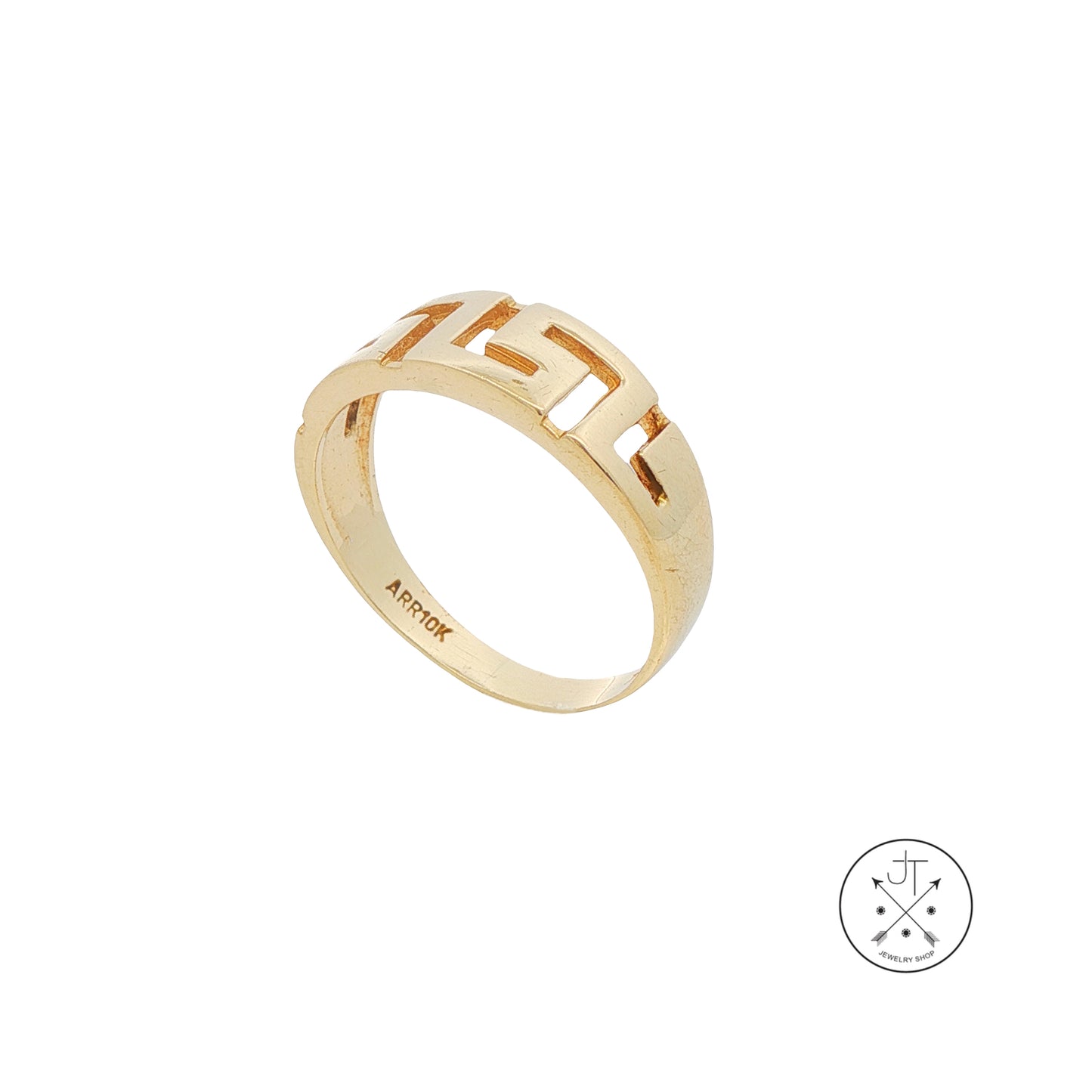 10k Yellow Gold Greek Key Band Size 9.25 Stackable