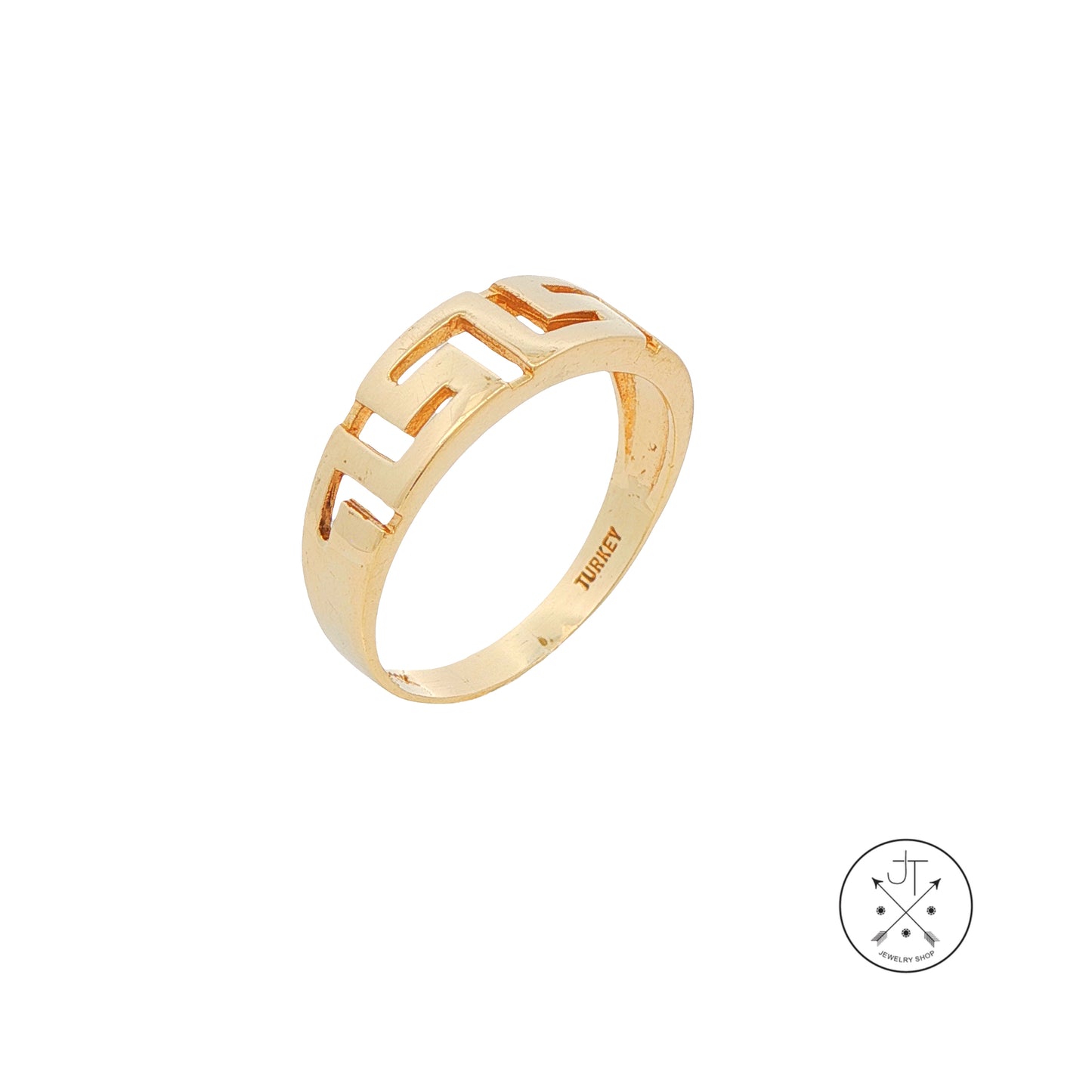 10k Yellow Gold Greek Key Band Size 9.25 Stackable