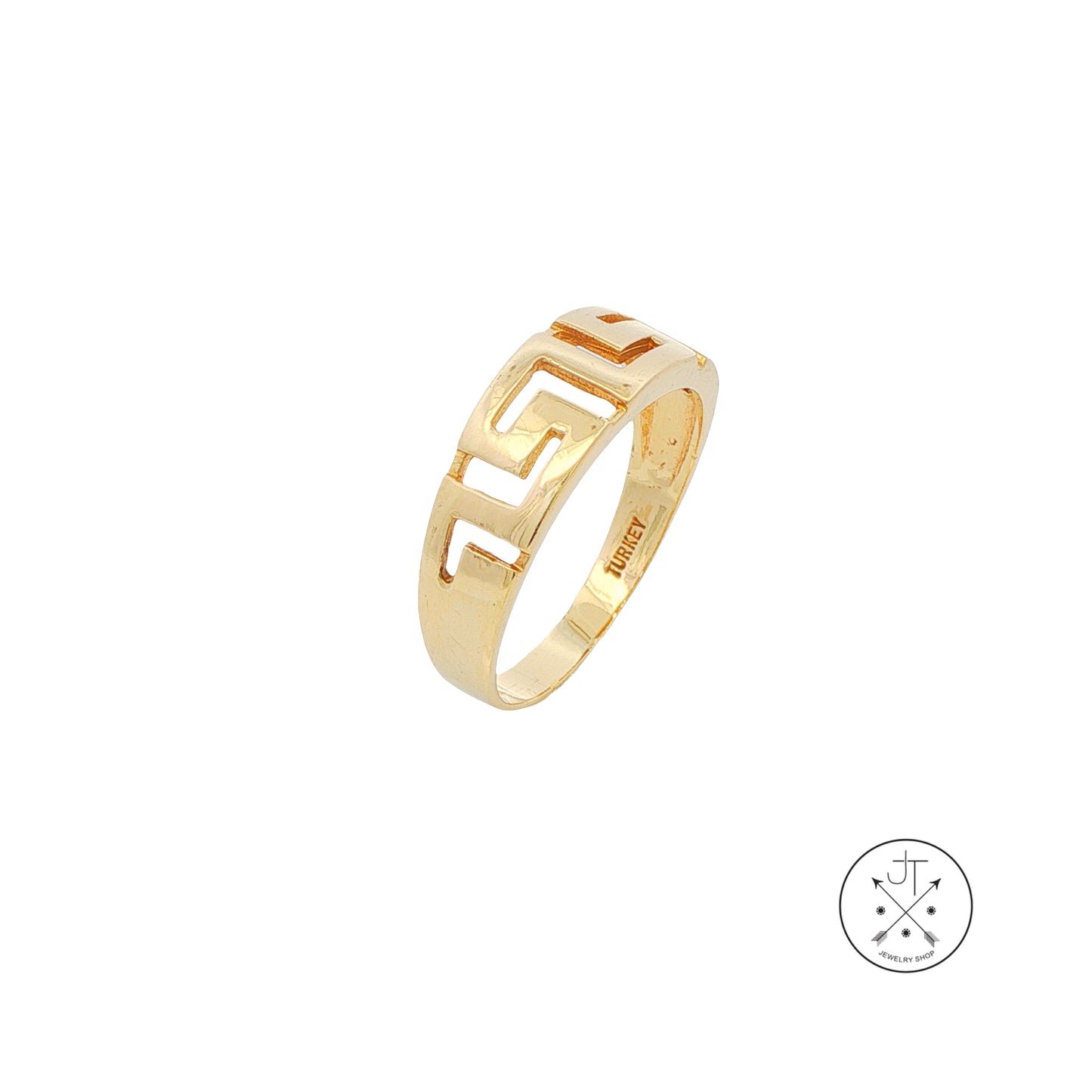 10k Yellow Gold Greek Key Band Size 9.25 Stackable