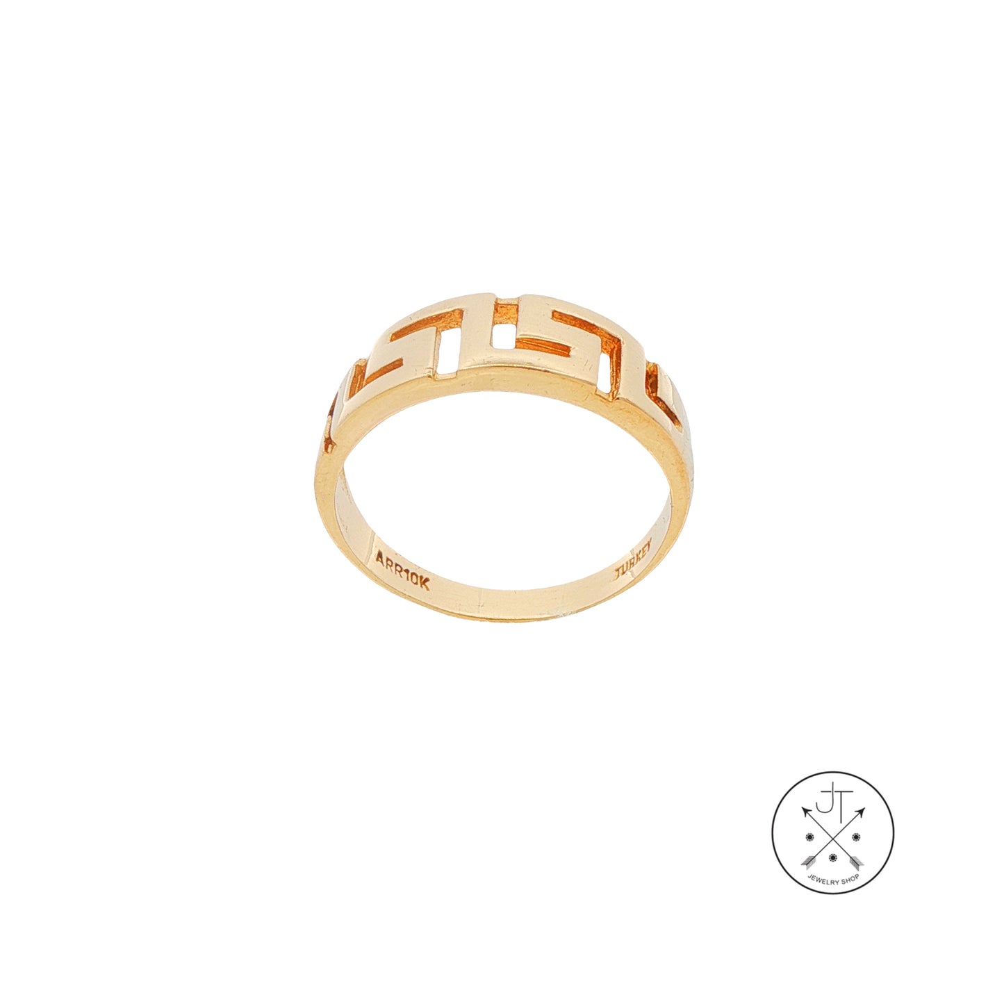 10k Yellow Gold Greek Key Band Size 9.25 Stackable