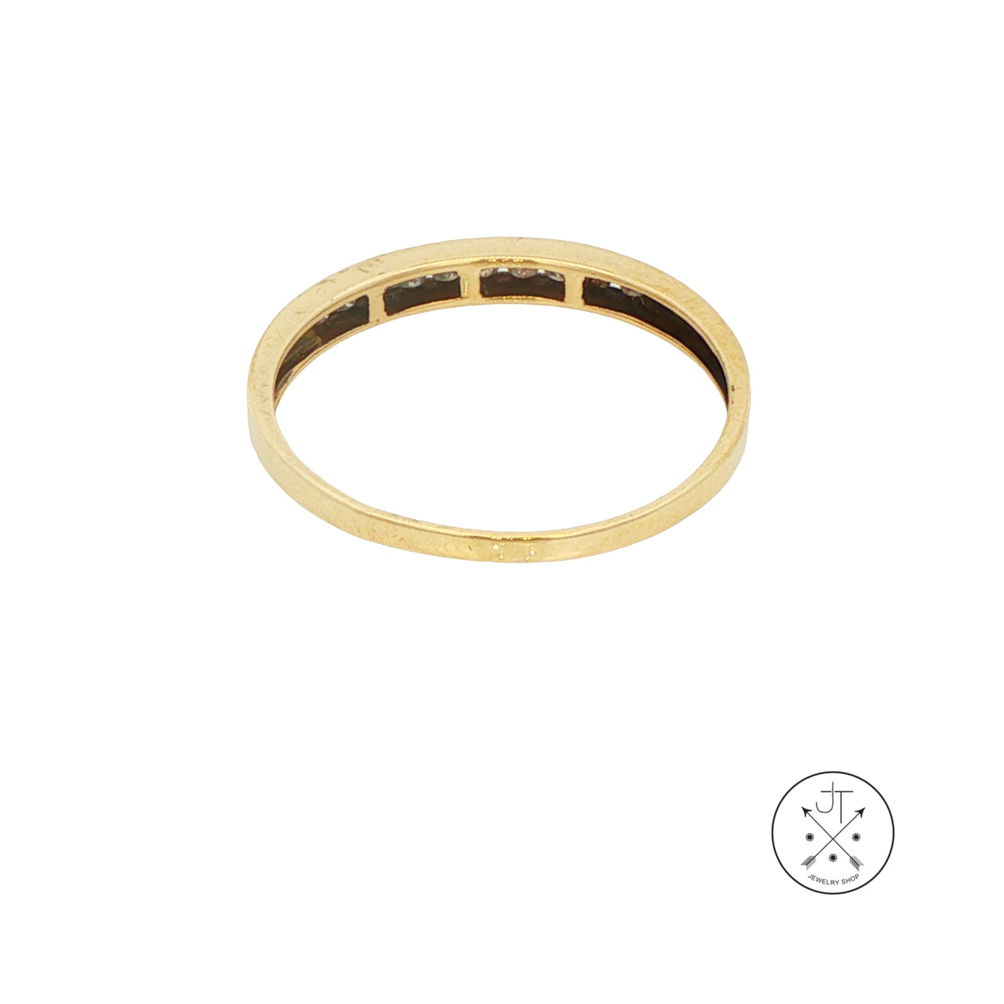 Vintage 10k Yellow Gold Ring with .08 ctw natural Diamonds Size 7.5 Thin Stackable