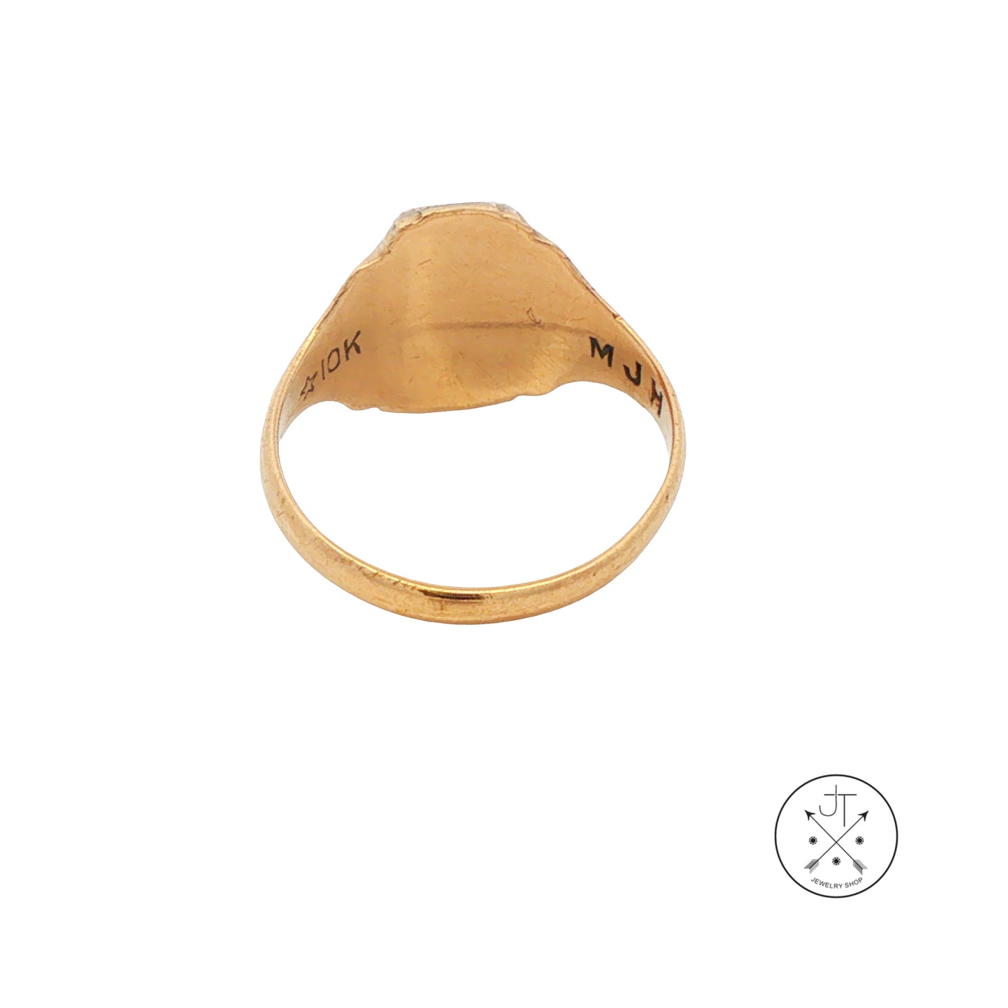 Vintage 10k Tri Gold Signet Ring Size 6 Star Manufacturing Mid Century