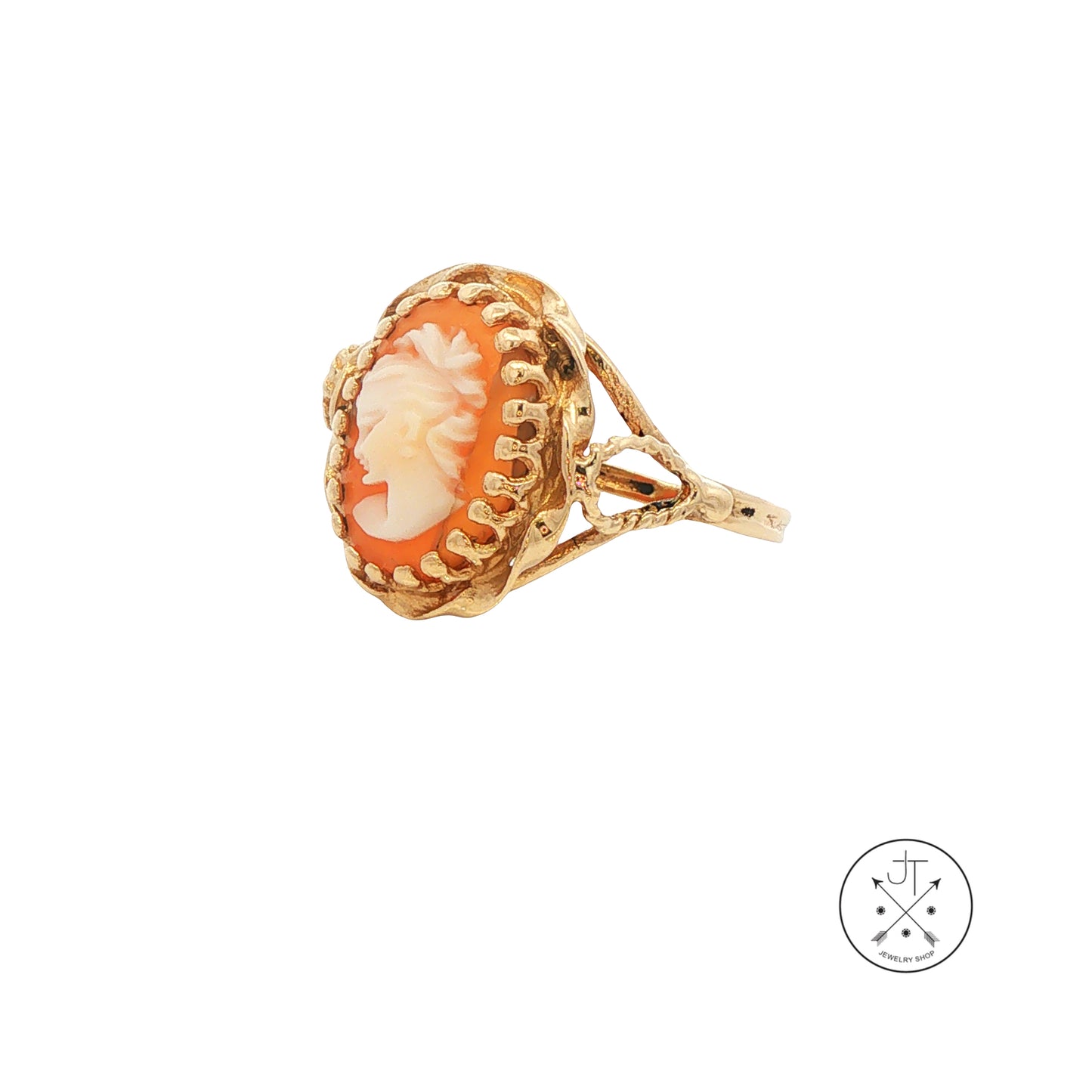 Vintage 14k Yellow Gold Cameo Ring Size 7 Estate