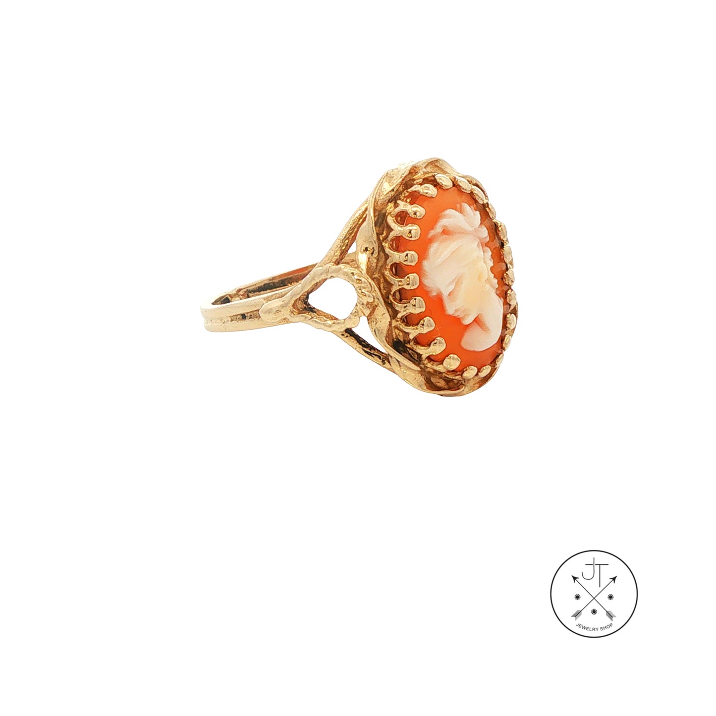 Vintage 14k Yellow Gold Cameo Ring Size 7 Estate