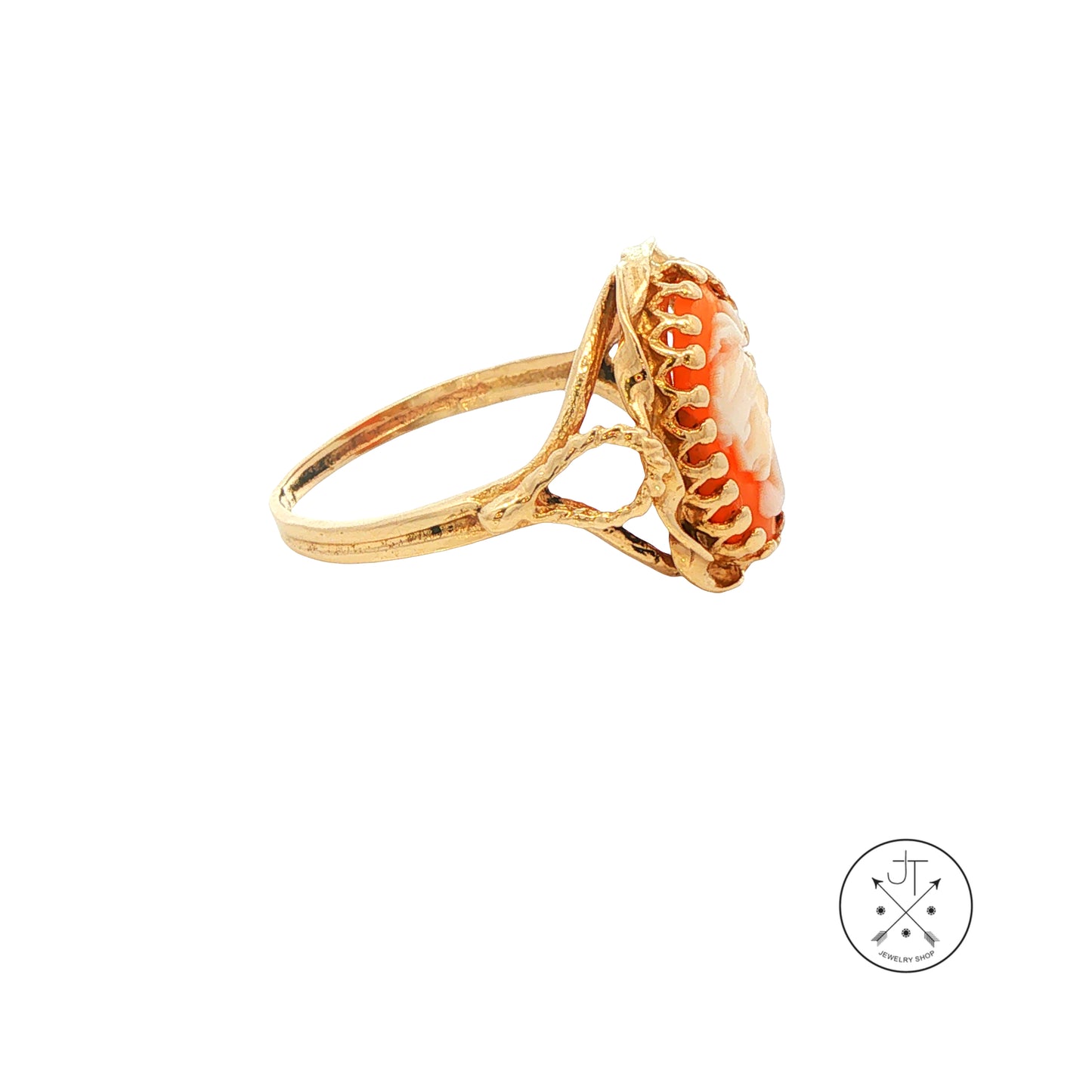 Vintage 14k Yellow Gold Cameo Ring Size 7 Estate