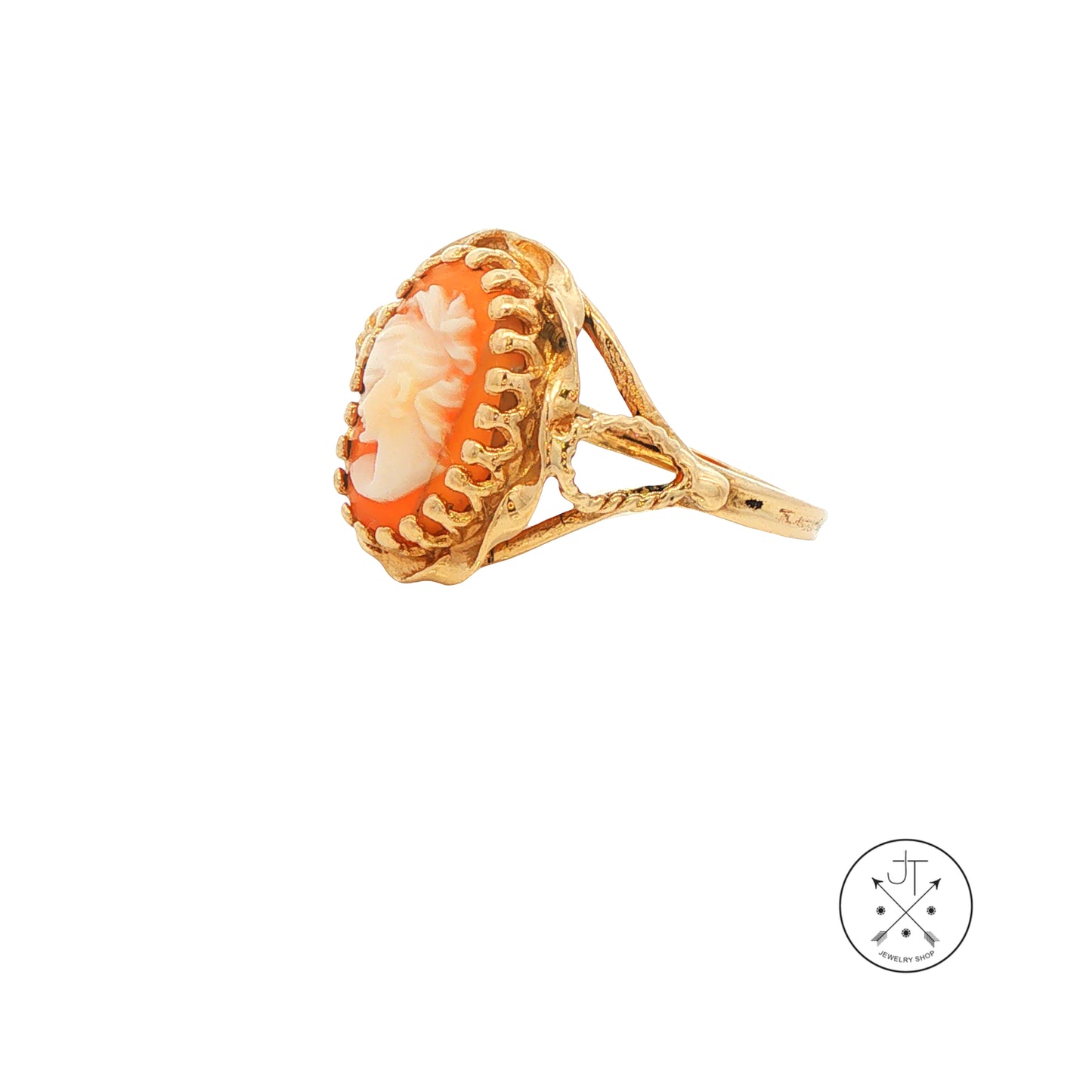 Vintage 14k Yellow Gold Cameo Ring Size 7 Estate
