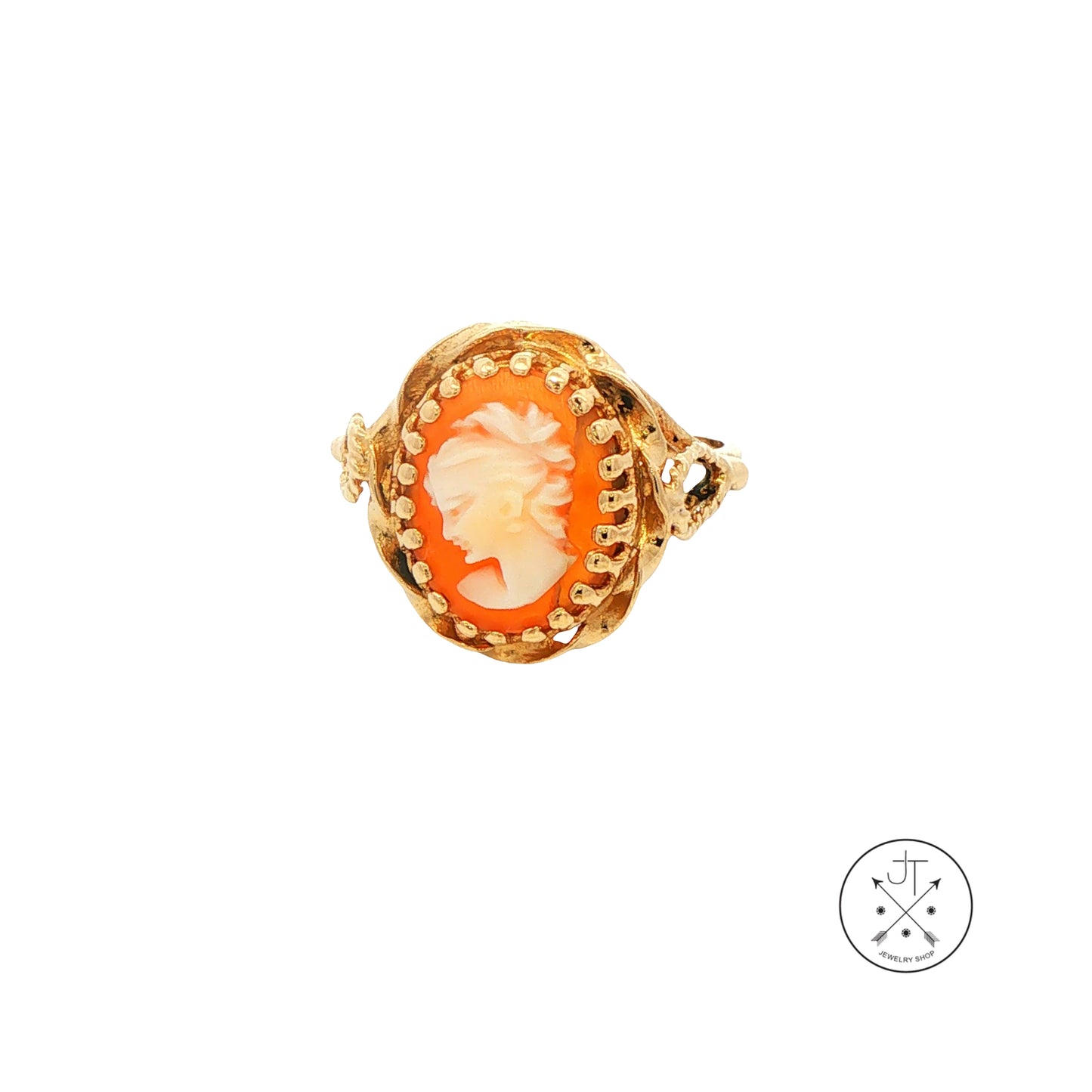 Vintage 14k Yellow Gold Cameo Ring Size 7 Estate