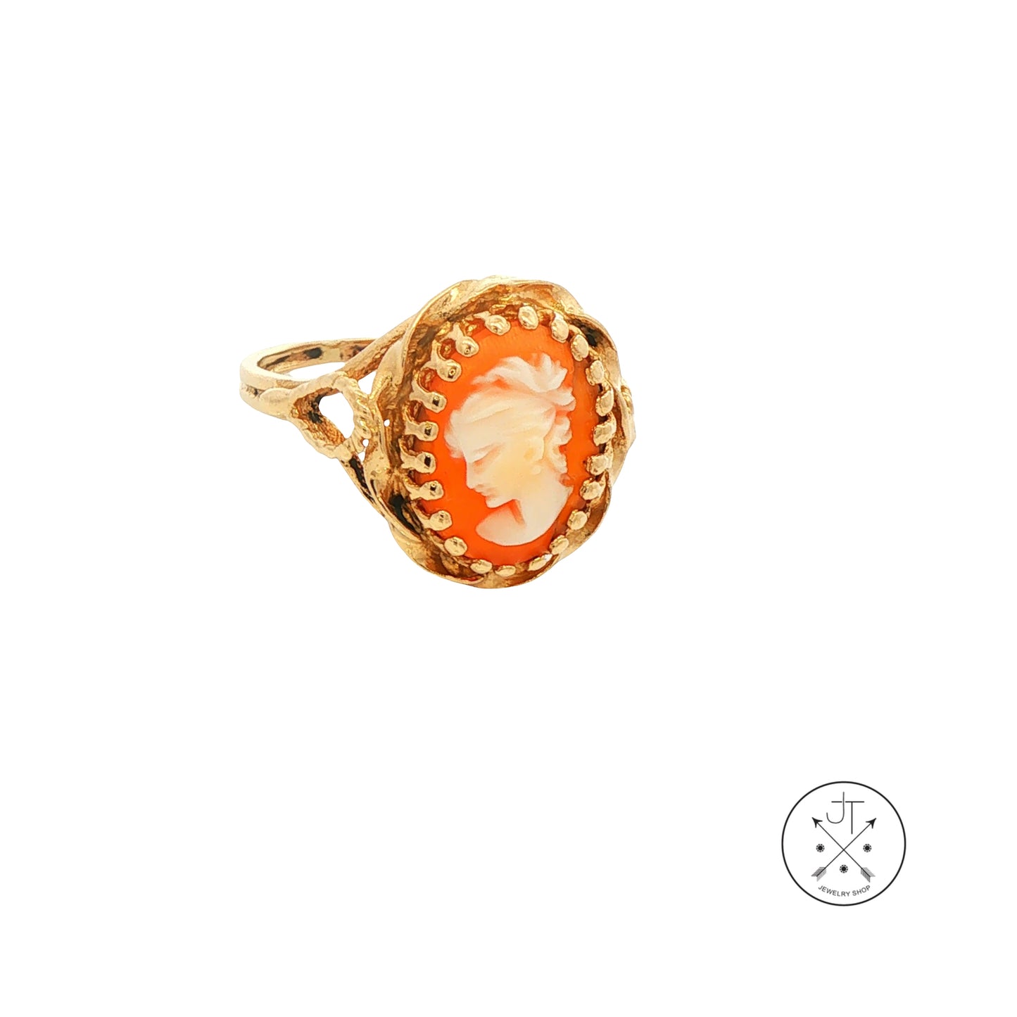 Vintage 14k Yellow Gold Cameo Ring Size 7 Estate
