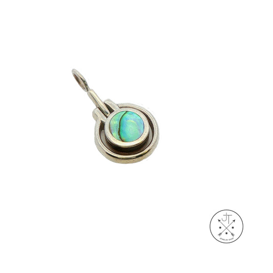 Vintage Sterling Silver Pendant with Natural Abalone Shell