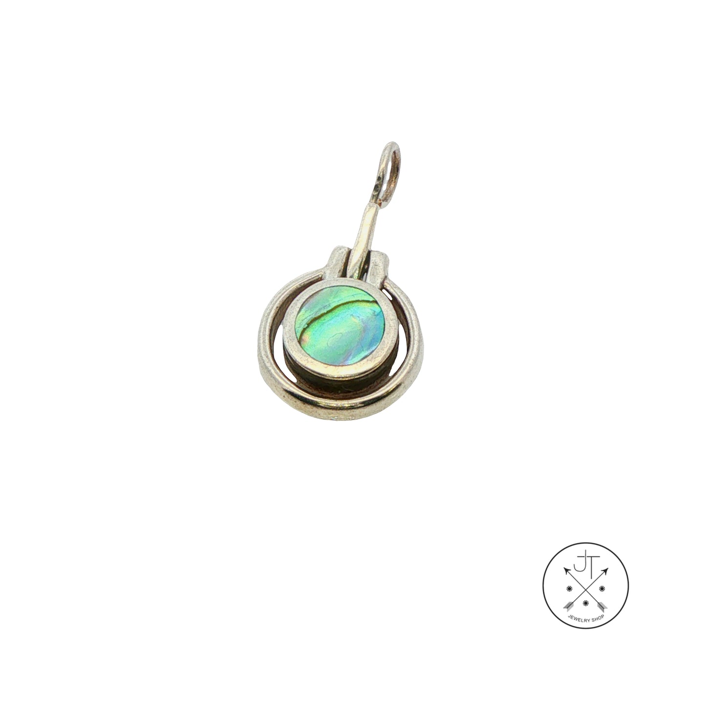 Vintage Sterling Silver Pendant with Natural Abalone Shell