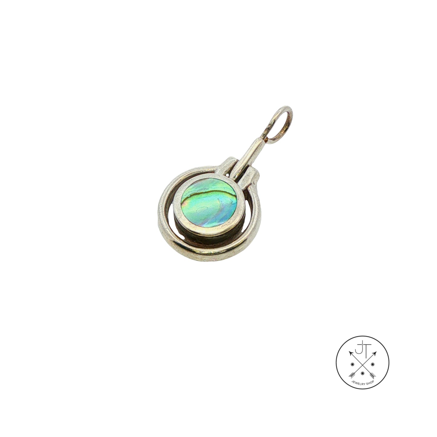 Vintage Sterling Silver Pendant with Natural Abalone Shell