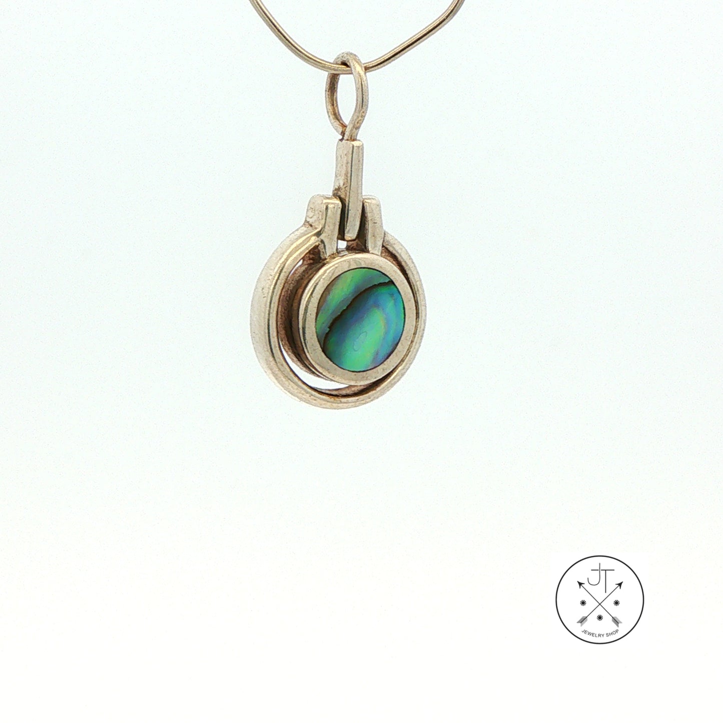 Vintage Sterling Silver Pendant with Natural Abalone Shell