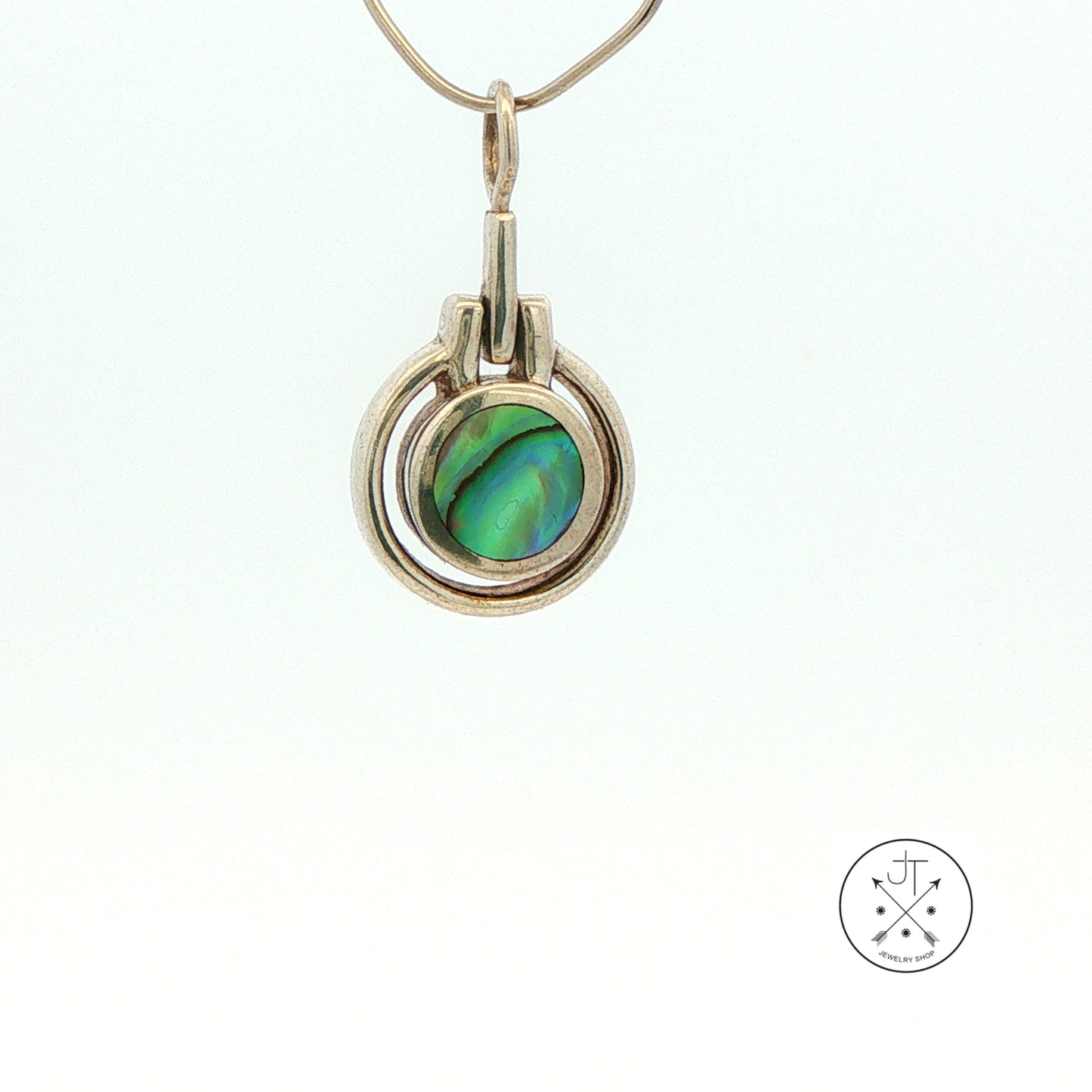 Vintage Sterling Silver Pendant with Natural Abalone Shell