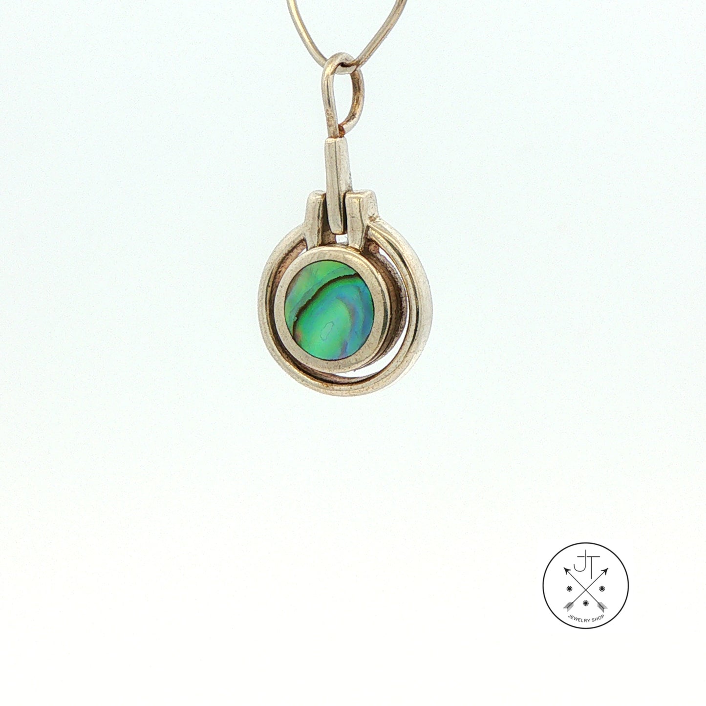 Vintage Sterling Silver Pendant with Natural Abalone Shell