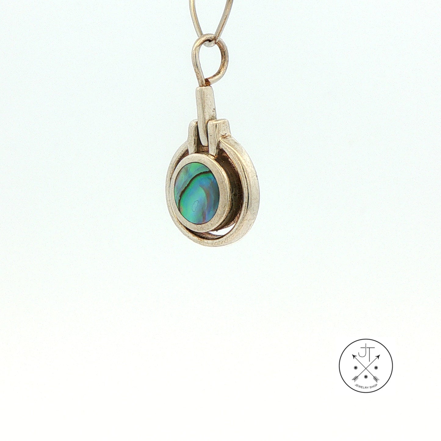Vintage Sterling Silver Pendant with Natural Abalone Shell