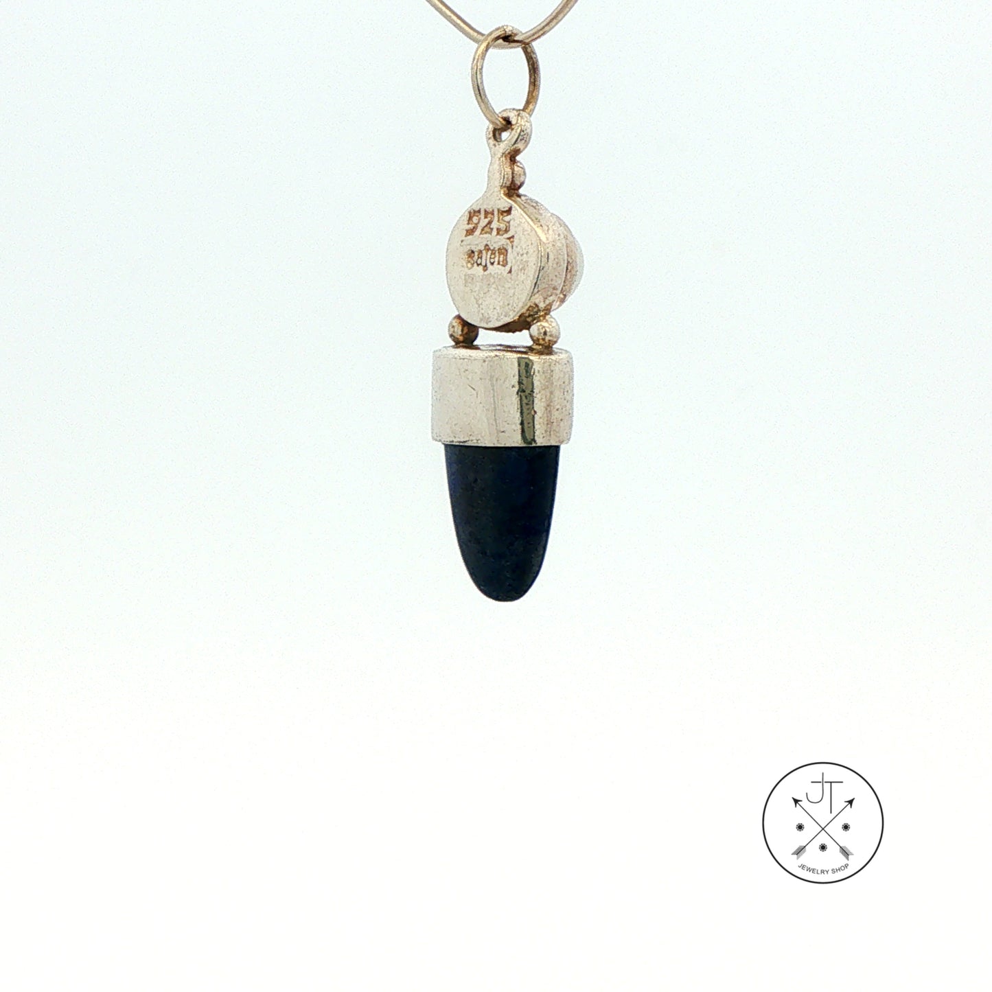 Vintage Sajen Sterling Silver Pendant with Natural Lapis Lazuli and Pearl