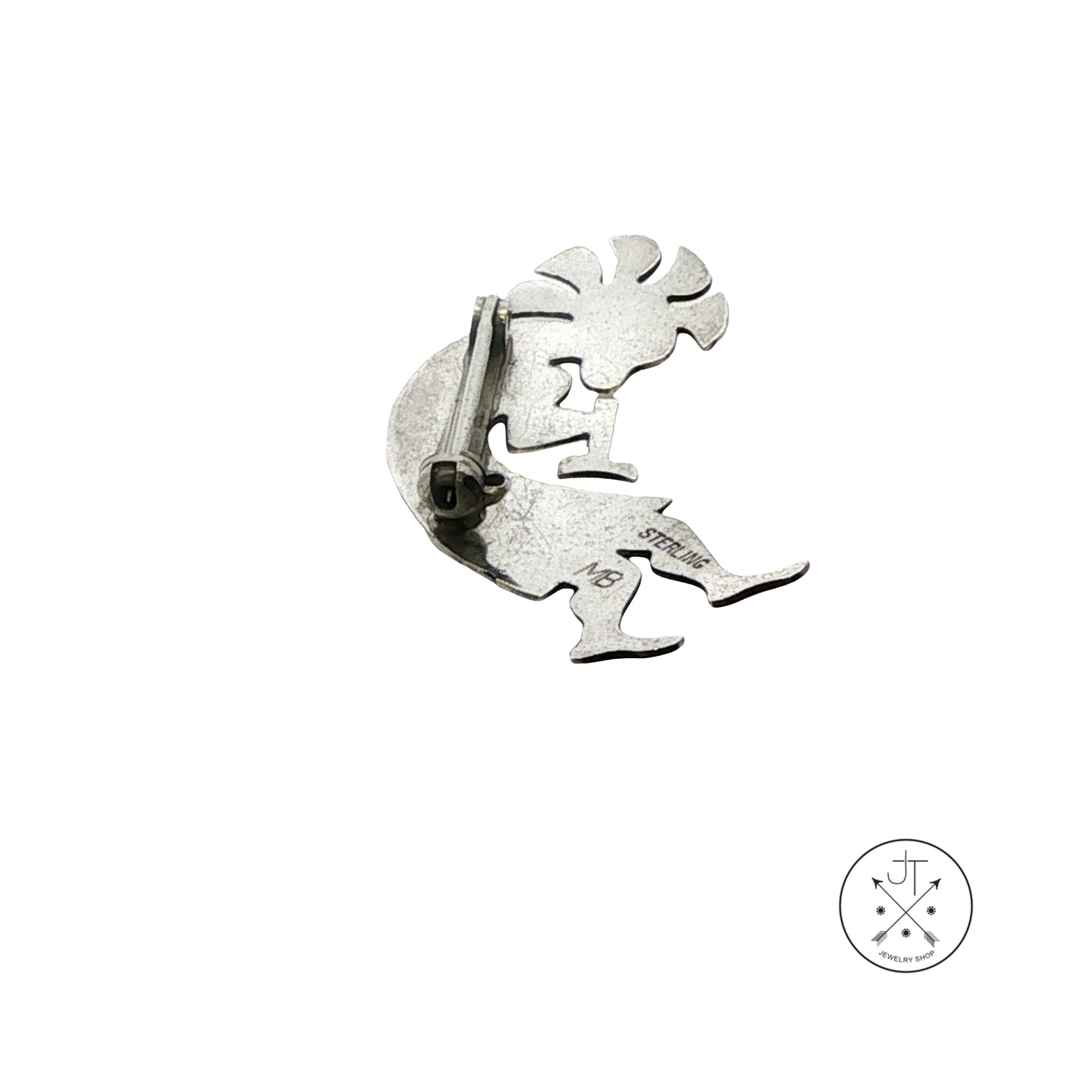 Vintage Native American Sterling Silver Kokopelli Brooch Pin Signed MB