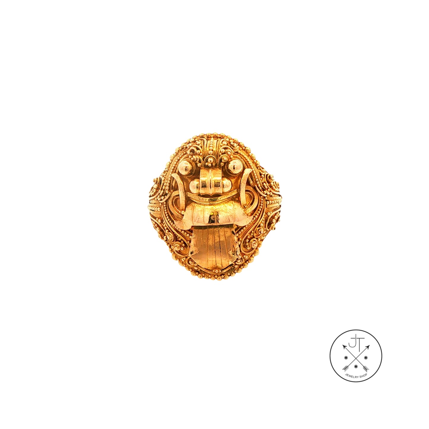 Vintage 22k Yellow Gold Barong Ring Size 8 Sura Estate