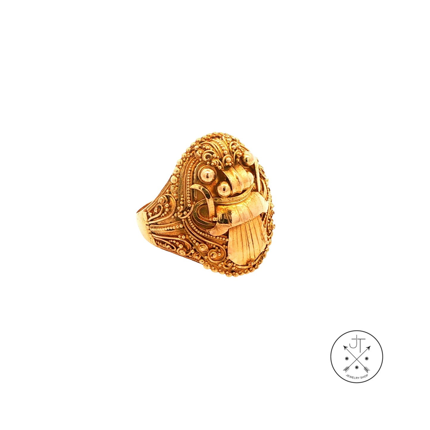 Vintage 22k Yellow Gold Barong Ring Size 8 Sura Estate