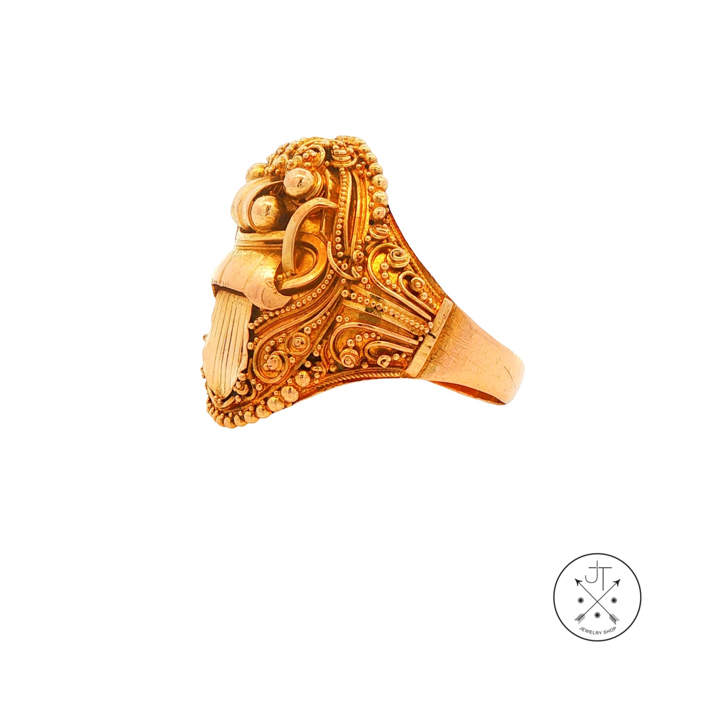 Vintage 22k Yellow Gold Barong Ring Size 8 Sura Estate