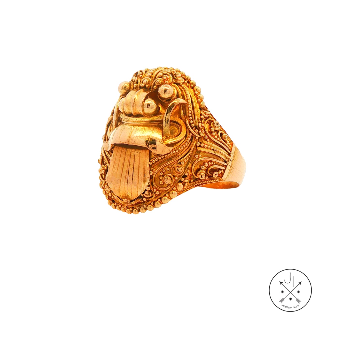 Vintage 22k Yellow Gold Barong Ring Size 8 Sura Estate