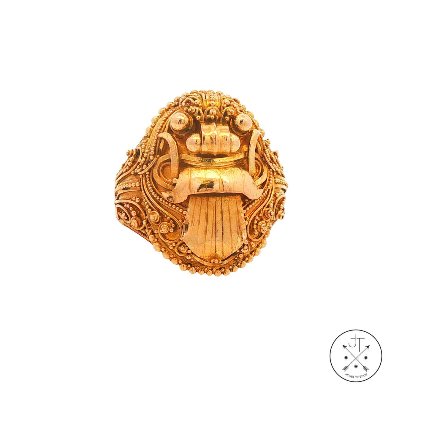 Vintage 22k Yellow Gold Barong Ring Size 8 Sura Estate